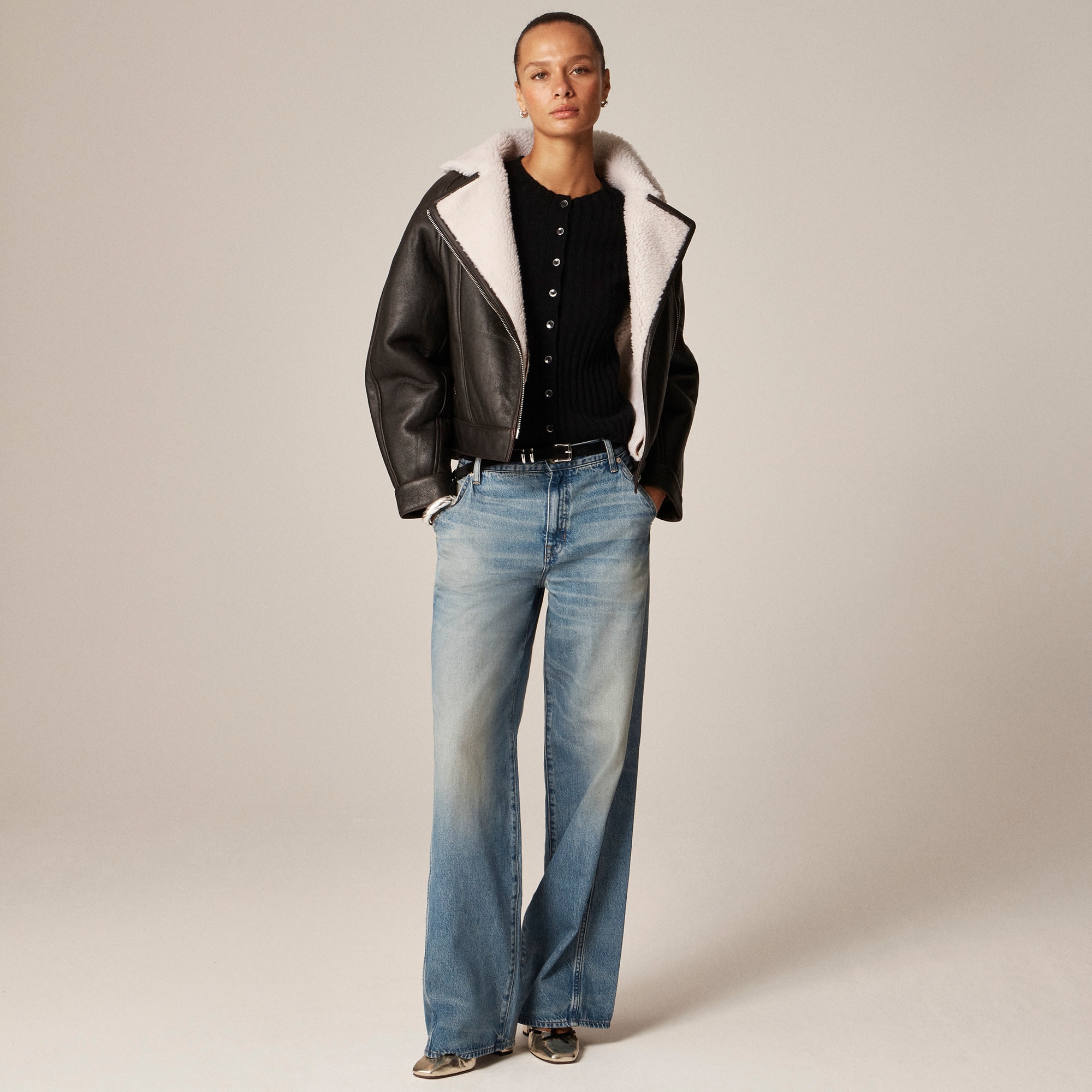 Wide-rib cashmere cardigan