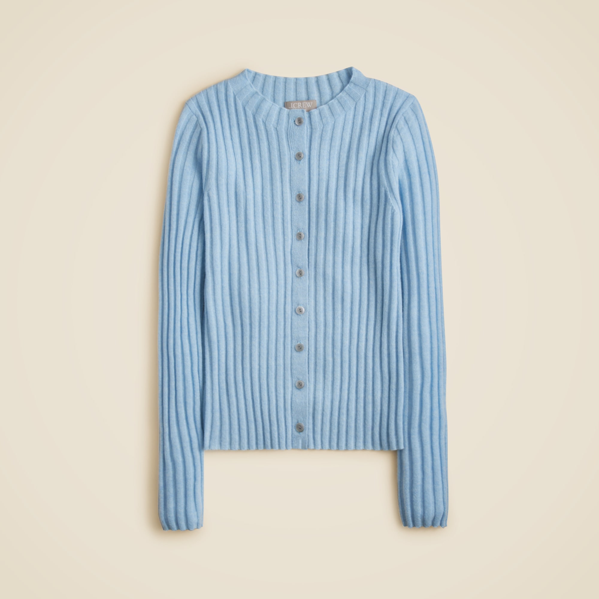 Wide-rib cashmere cardigan
