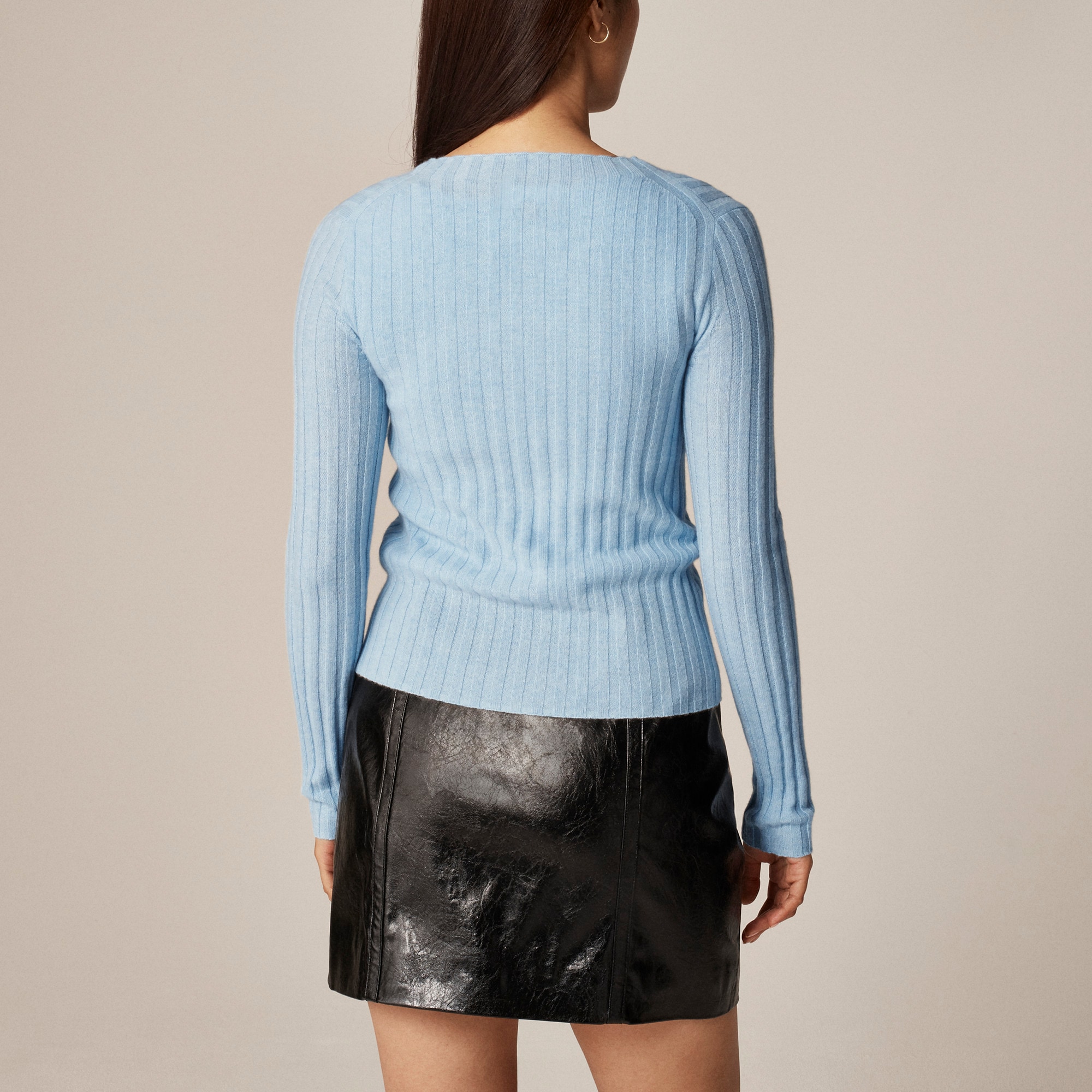 Wide-rib cashmere cardigan