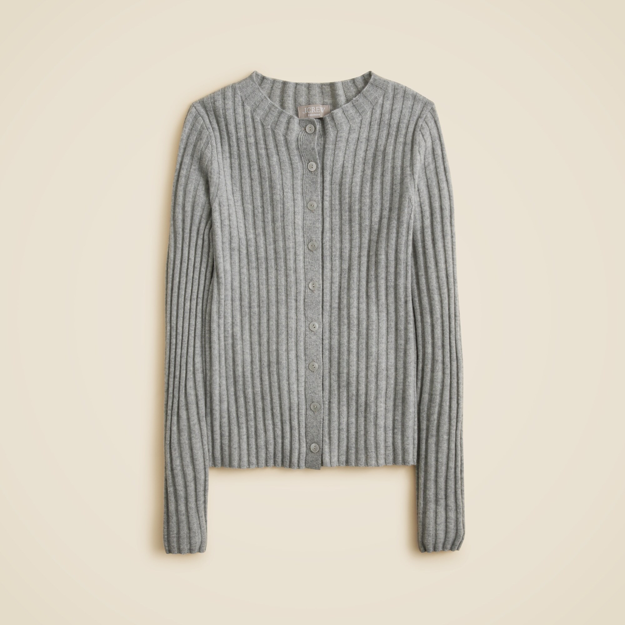 Wide-rib cashmere cardigan