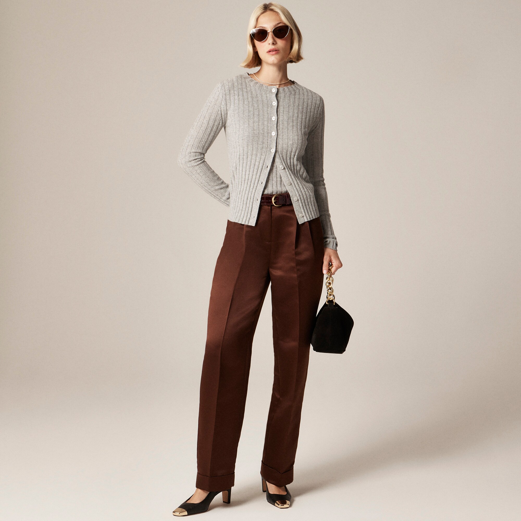 Wide-rib cashmere cardigan