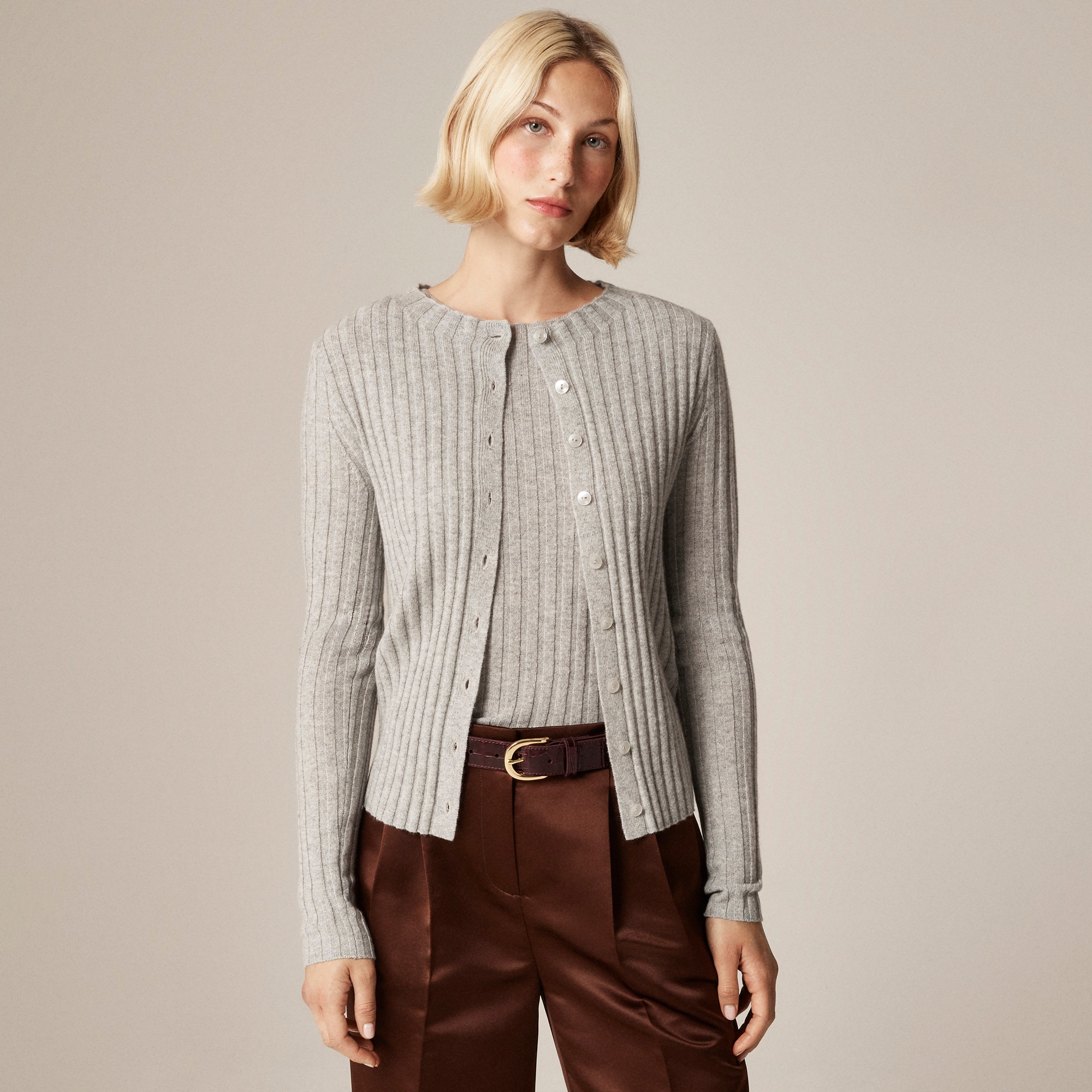  Wide-rib cashmere cardigan