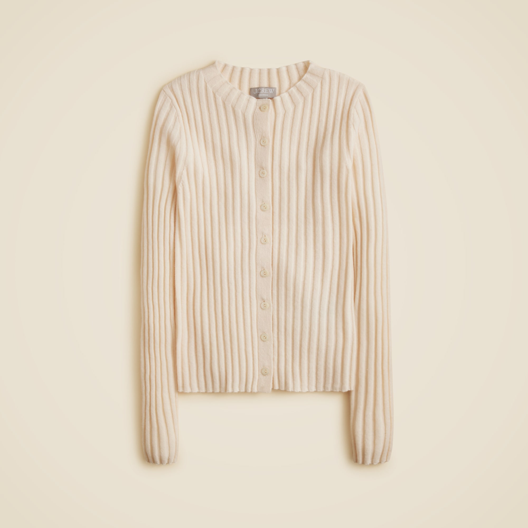 Wide-rib cashmere cardigan
