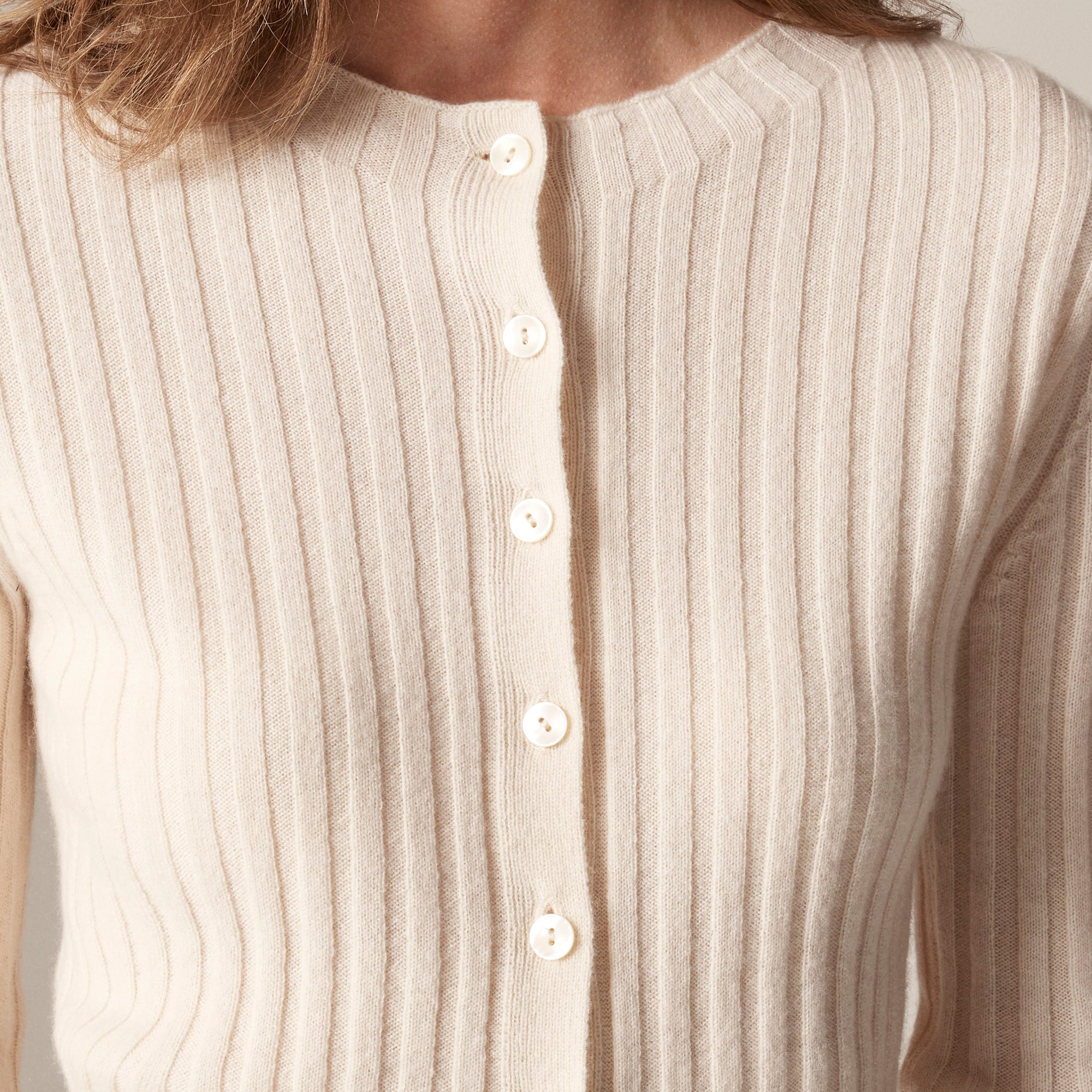 Wide-rib cashmere cardigan