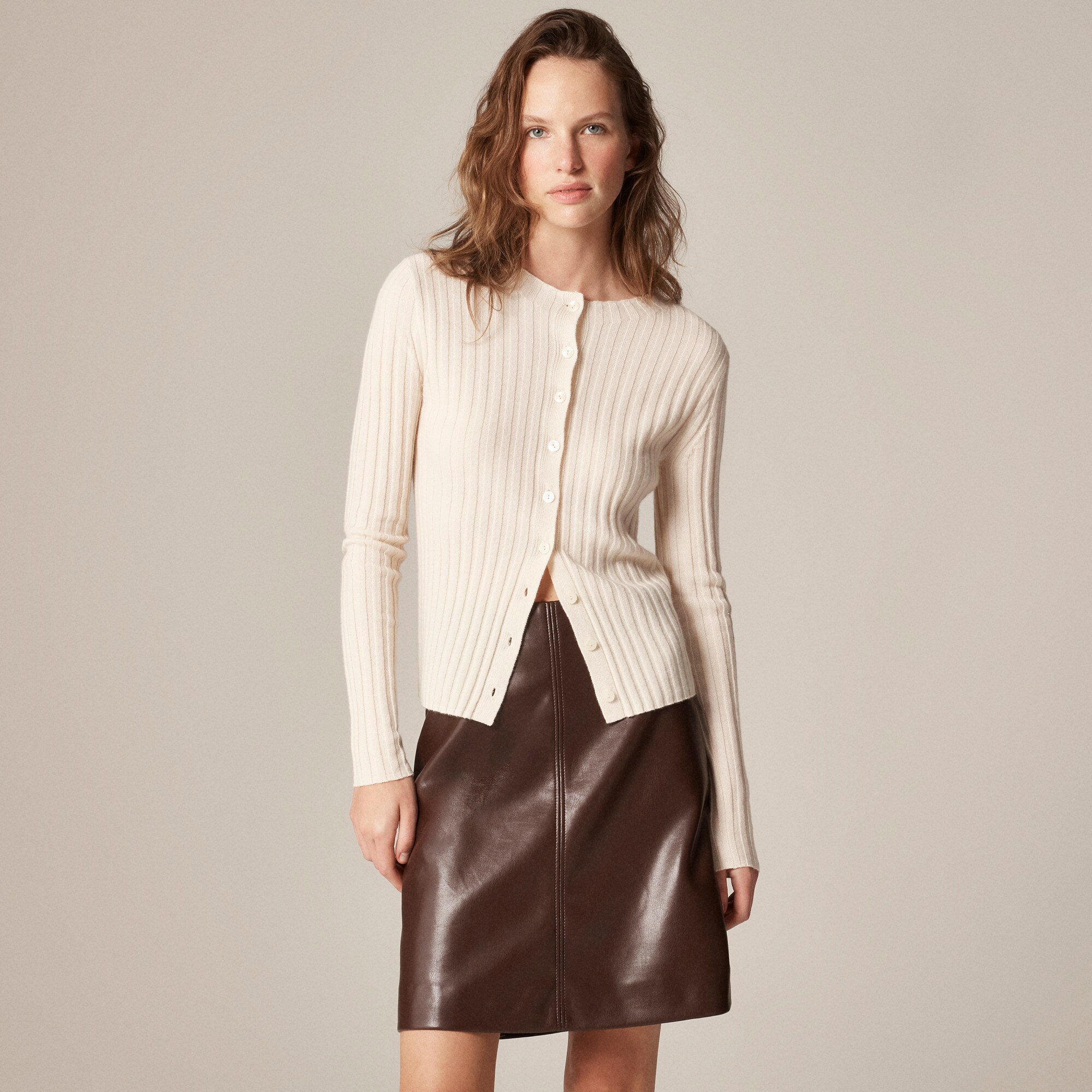  Wide-rib cashmere cardigan