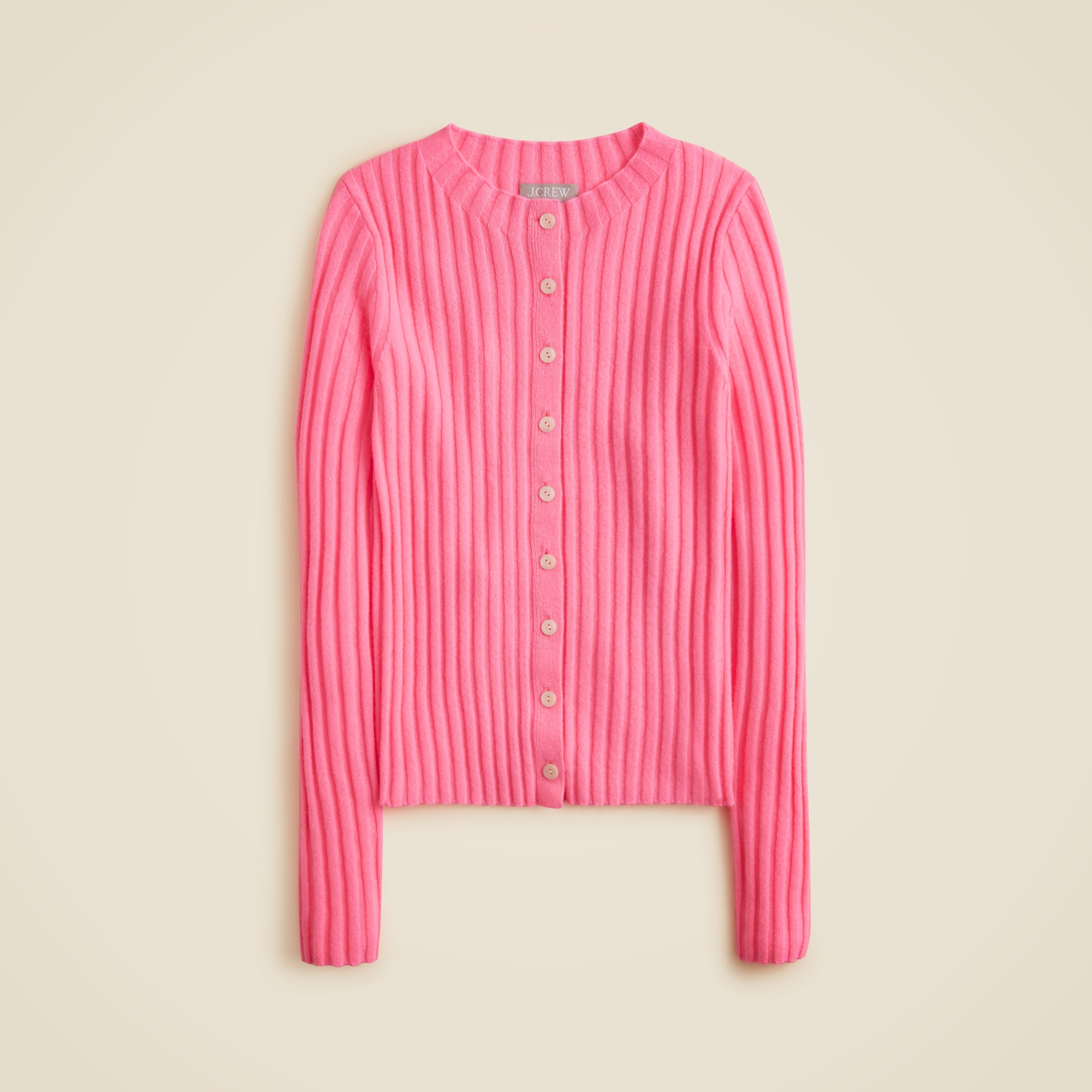 Wide-rib cashmere cardigan