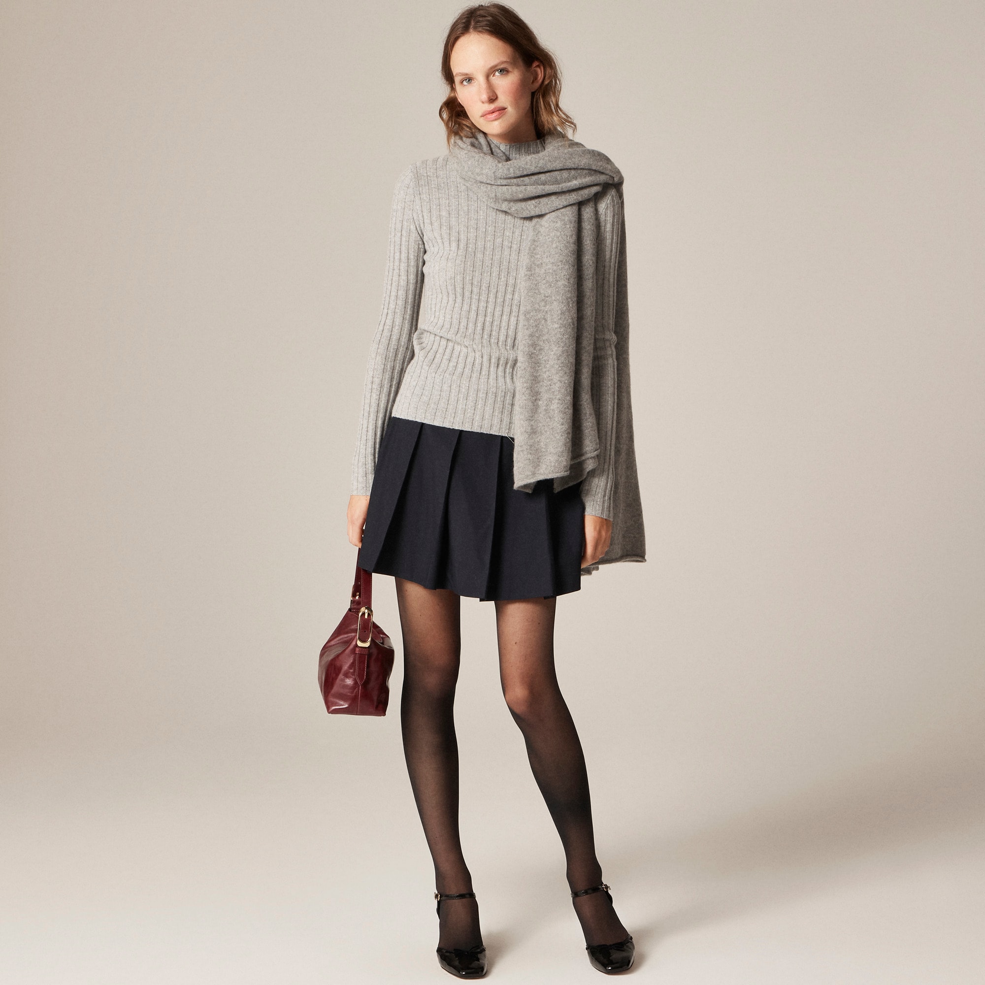 Wide-rib cashmere turtleneck sweater