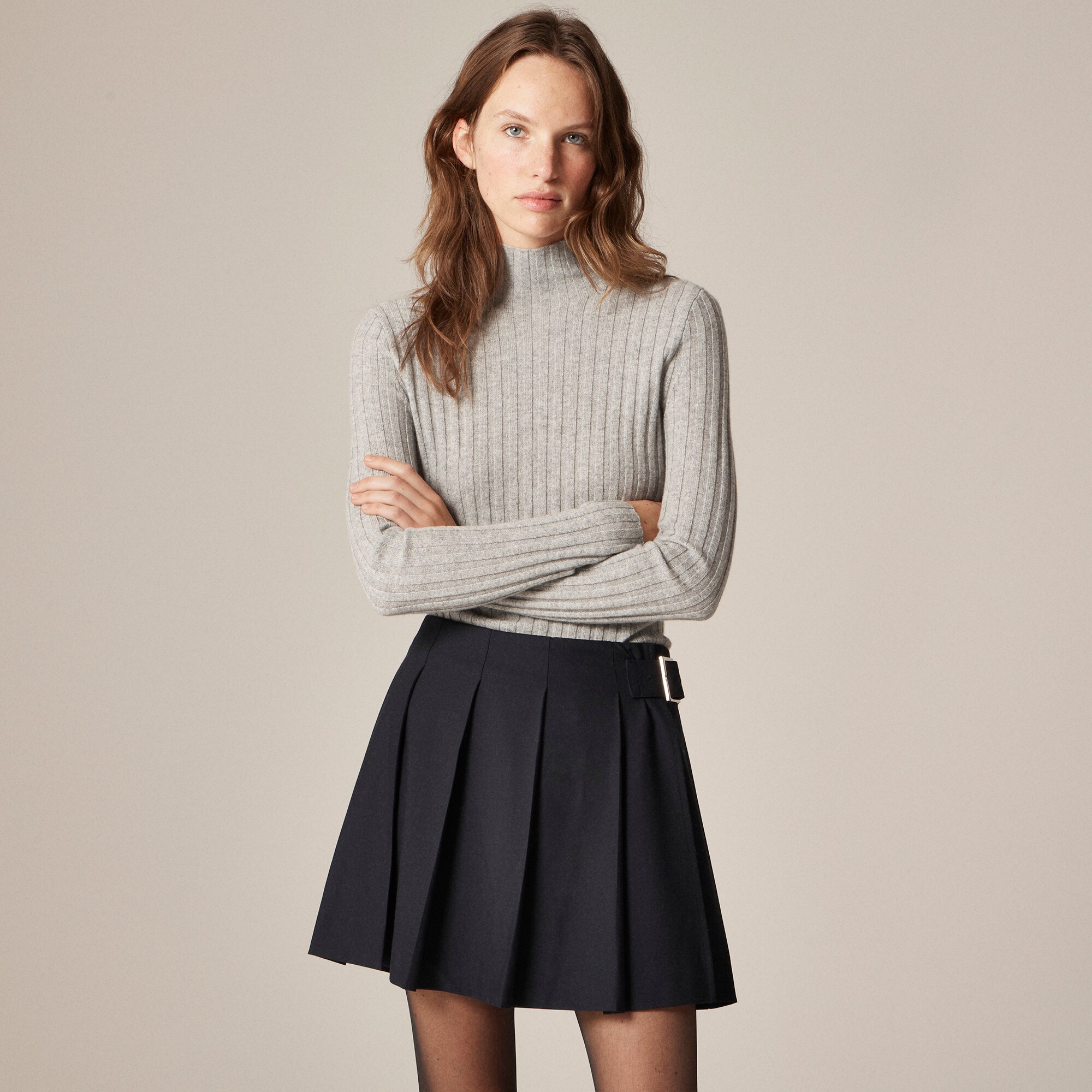  Wide-rib cashmere turtleneck sweater