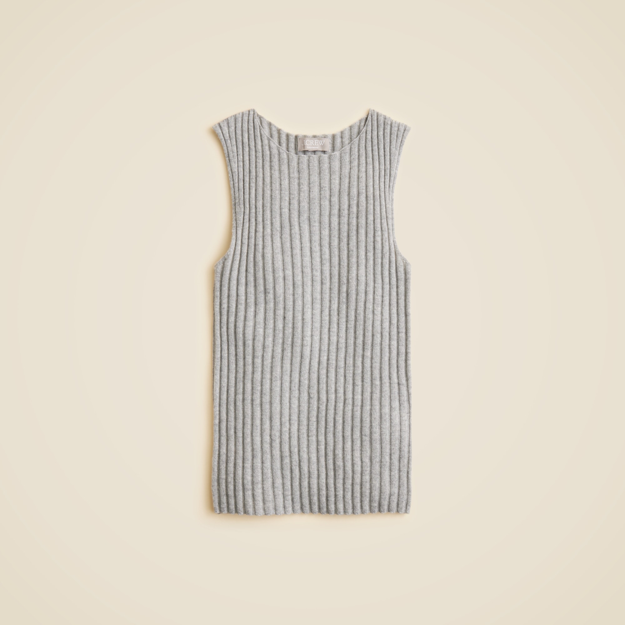 Wide-rib cashmere sweater shell