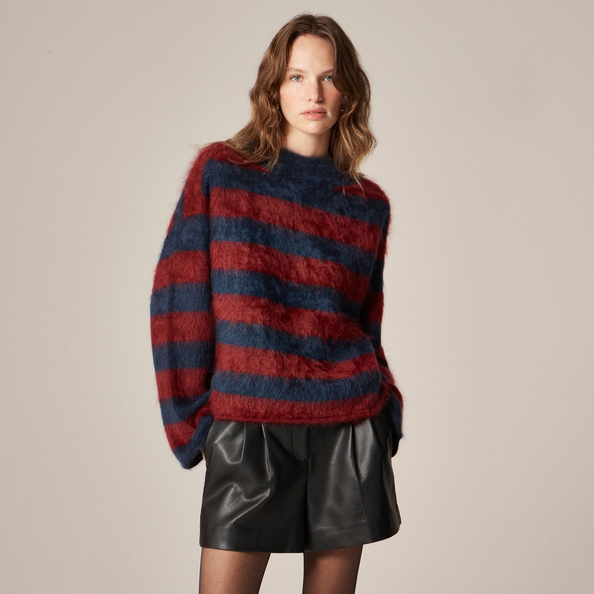 Brushed Cashmere 2025 Rollneck™ Sweater In Stripe For Women | J.Crew