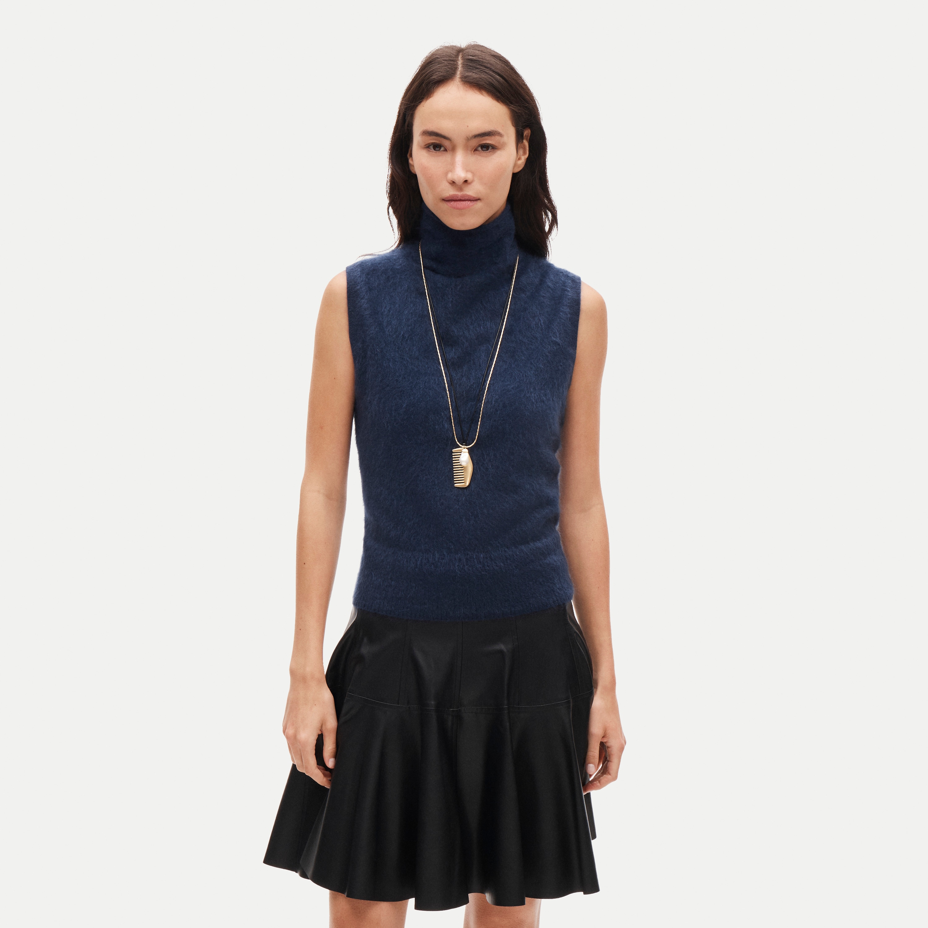 Cashmere turtleneck sweater shell