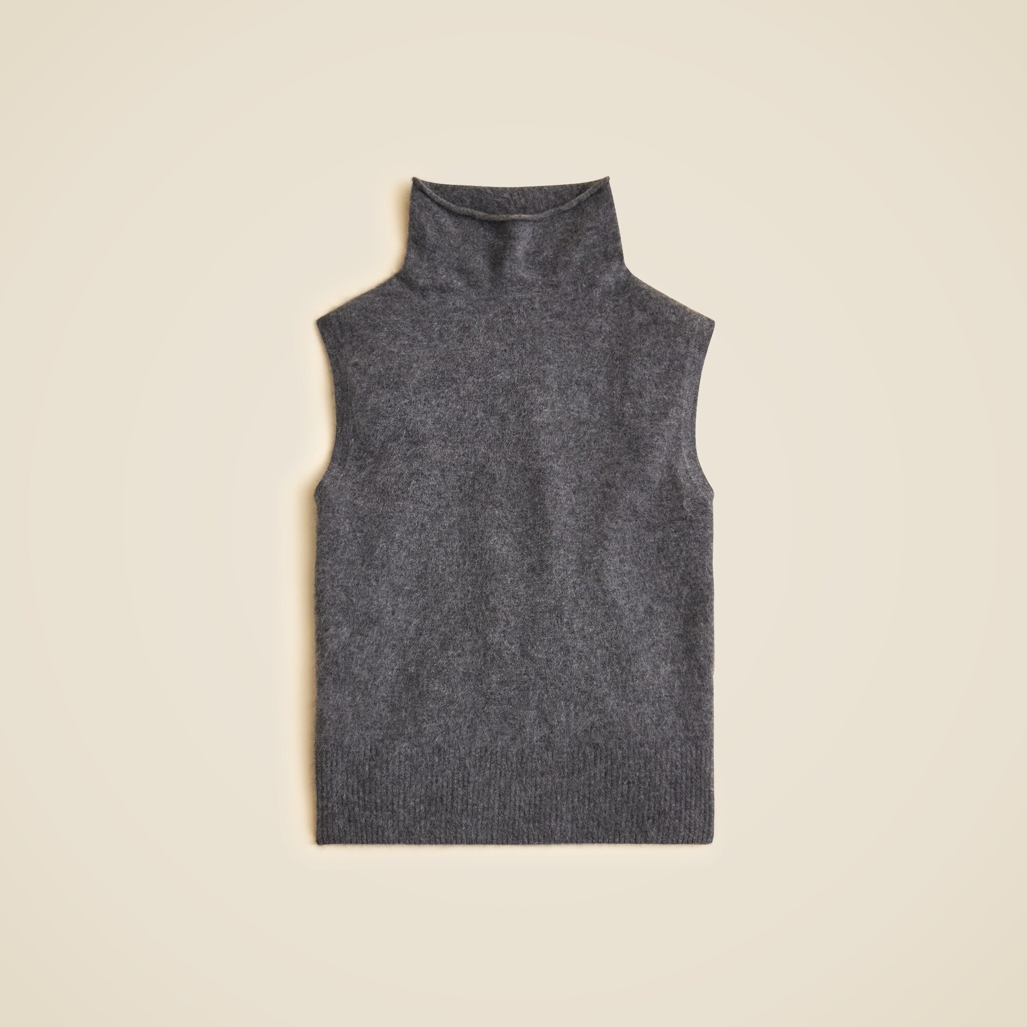 Brushed cashmere turtleneck sweater shell