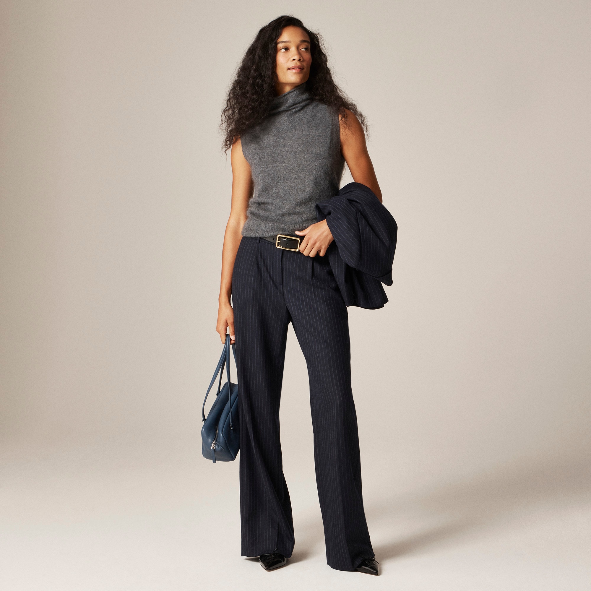 Brushed cashmere turtleneck sweater shell - image 3
