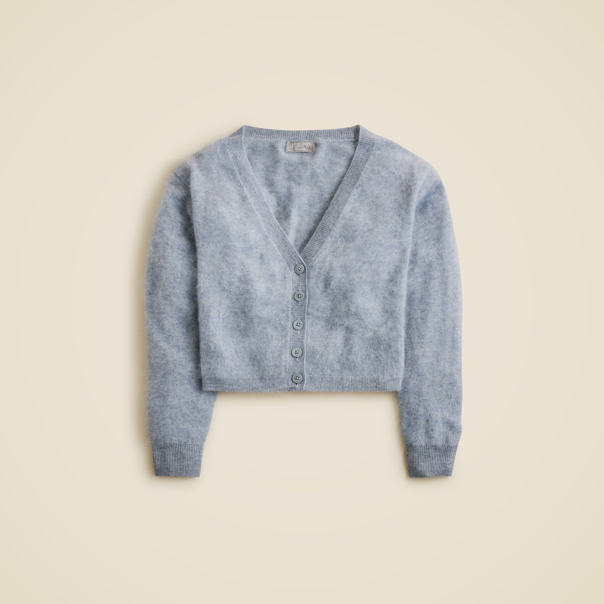 Brushed Cashmere Cropped V-neck Sweater For Women | J.Crew