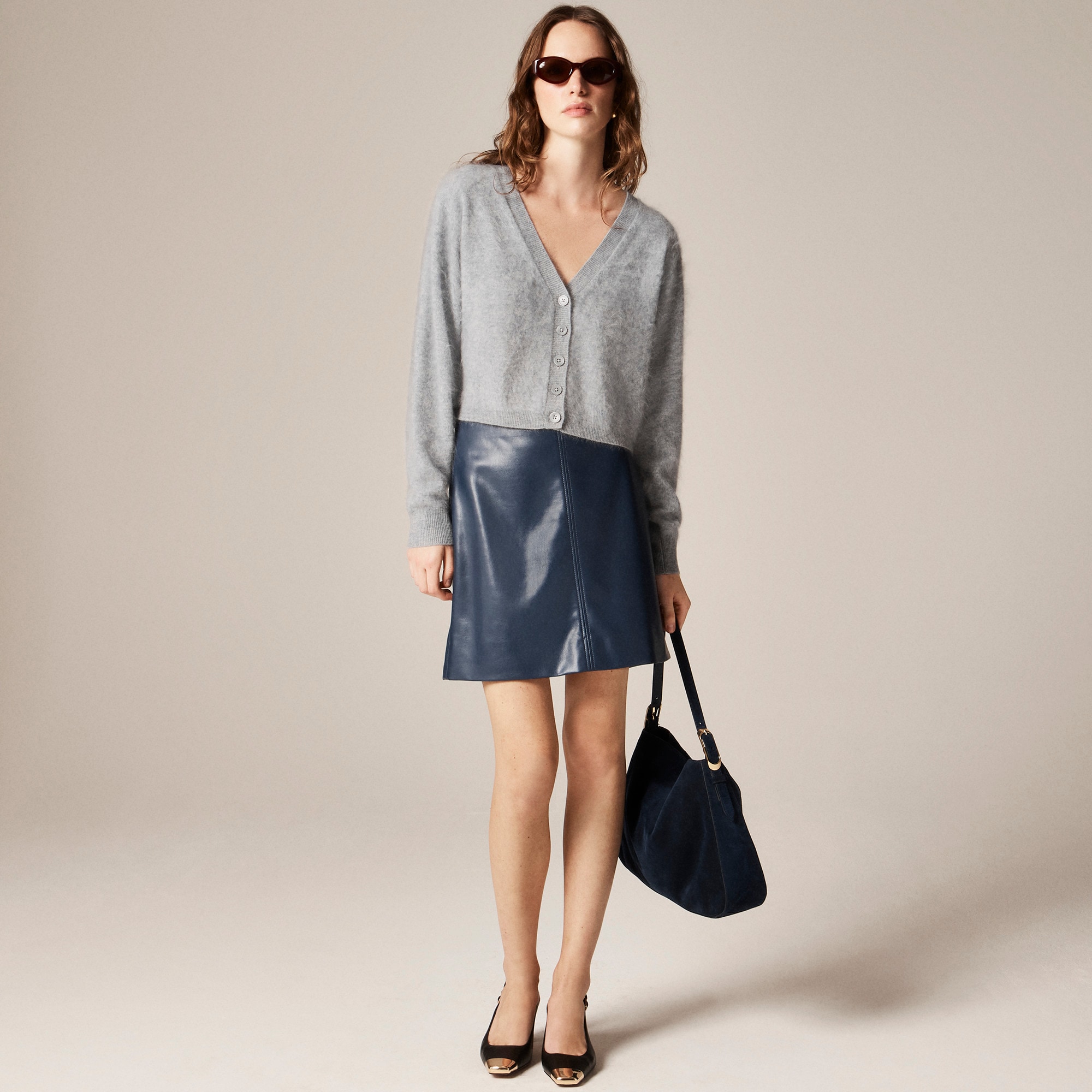 Brushed cashmere party cardigan