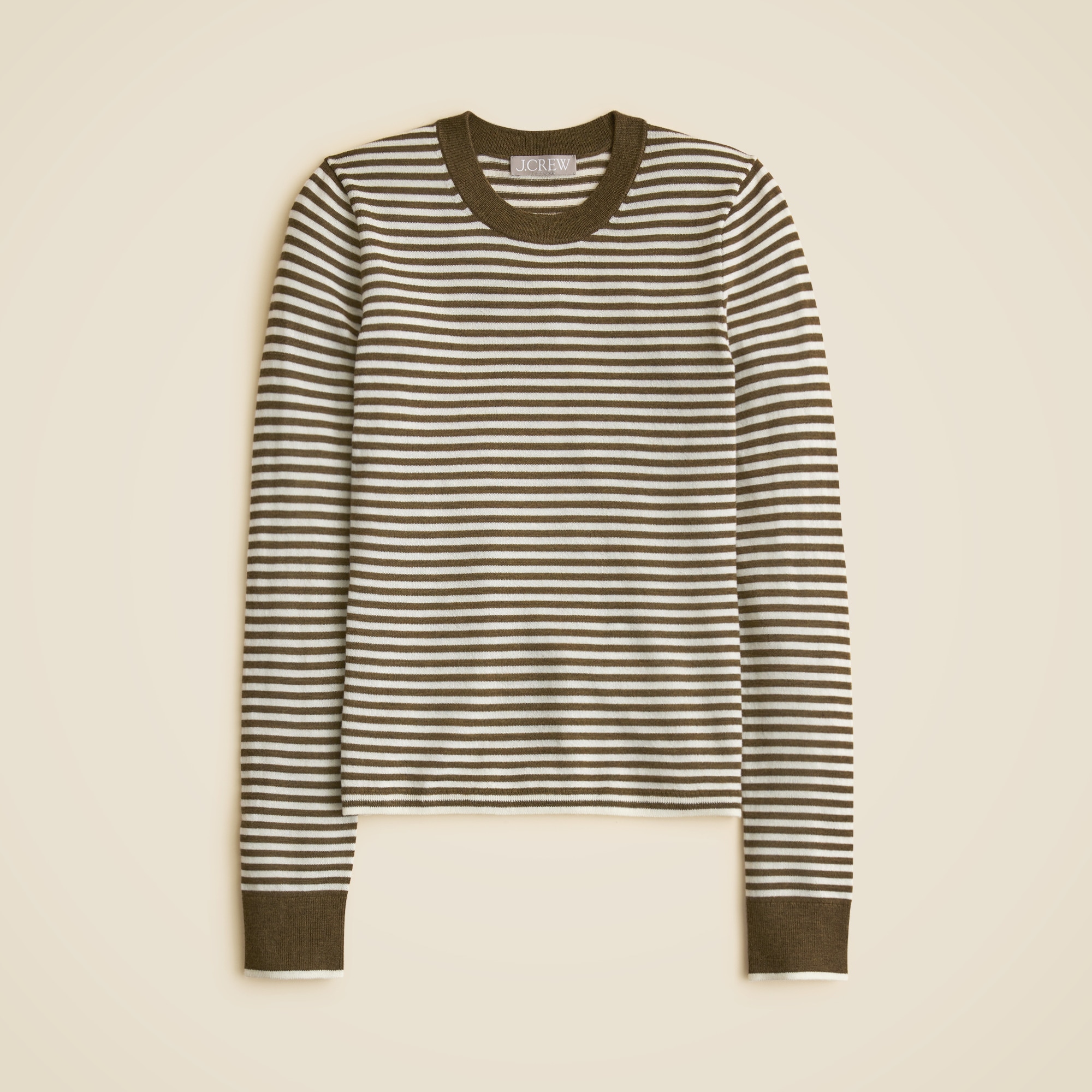  Carolyn fitted crewneck sweater in striped merino wool blend
