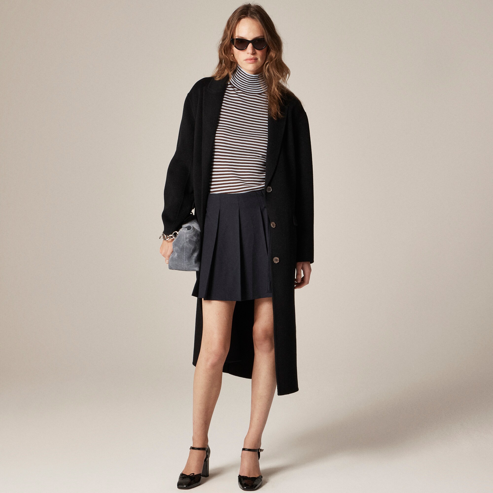 Carolyn turtleneck sweater in striped merino wool