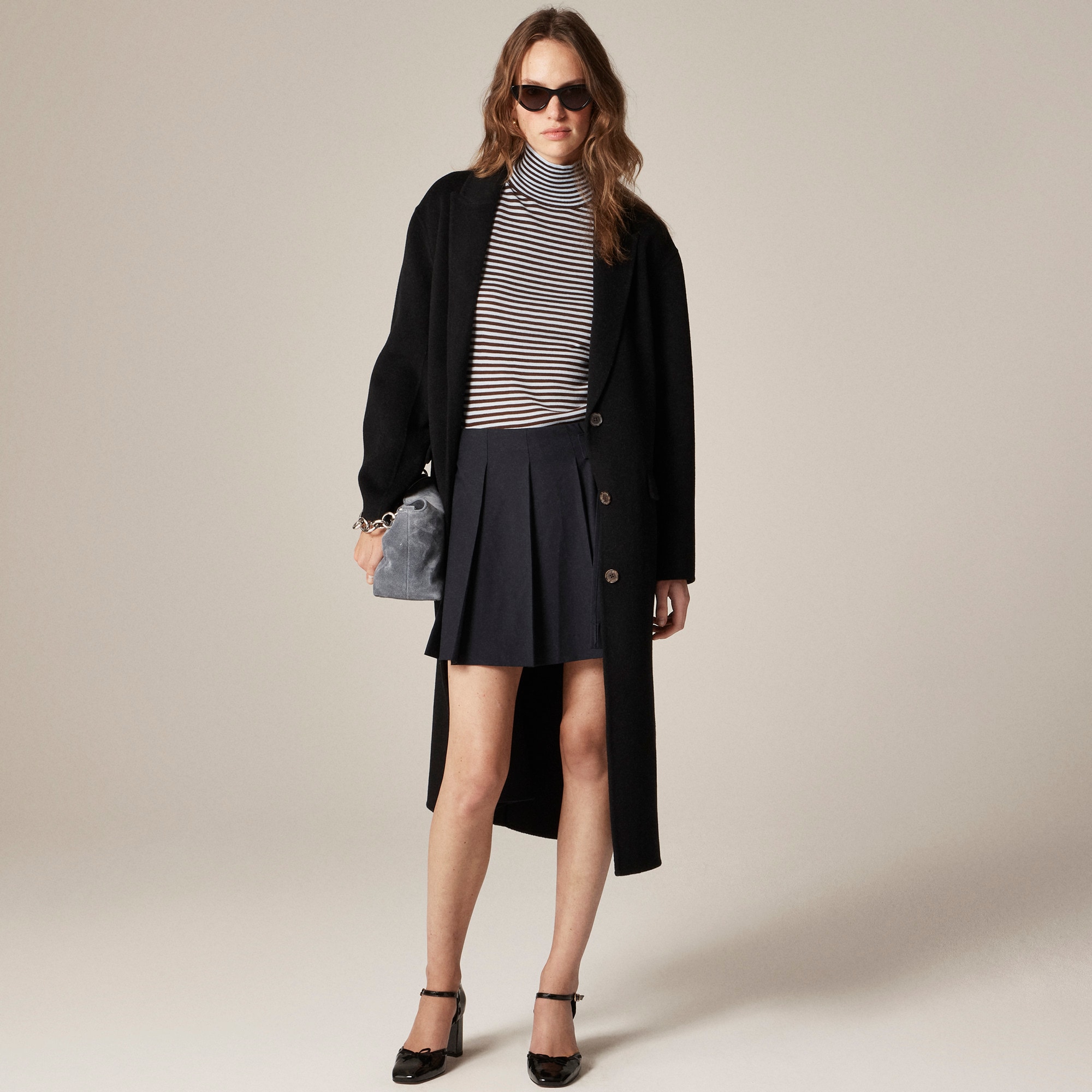 Carolyn turtleneck sweater in striped merino wool