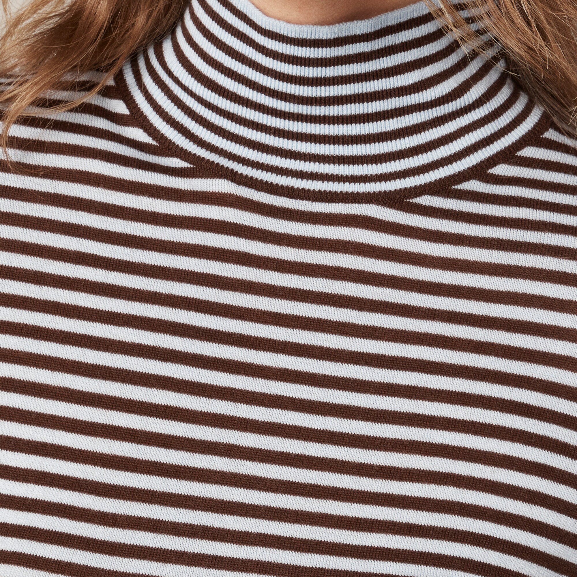 Carolyn turtleneck sweater in striped merino wool