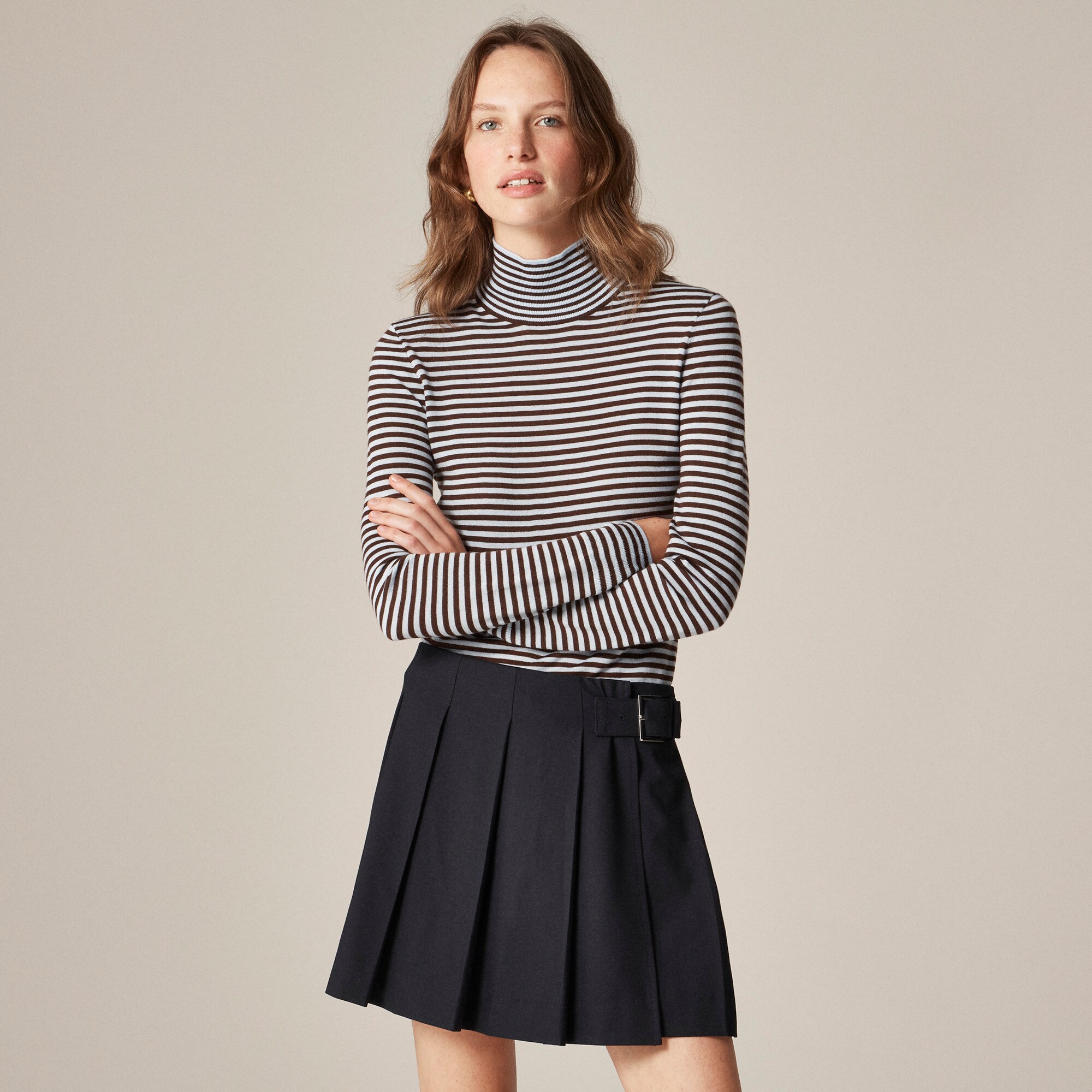  Carolyn turtleneck sweater in striped merino wool