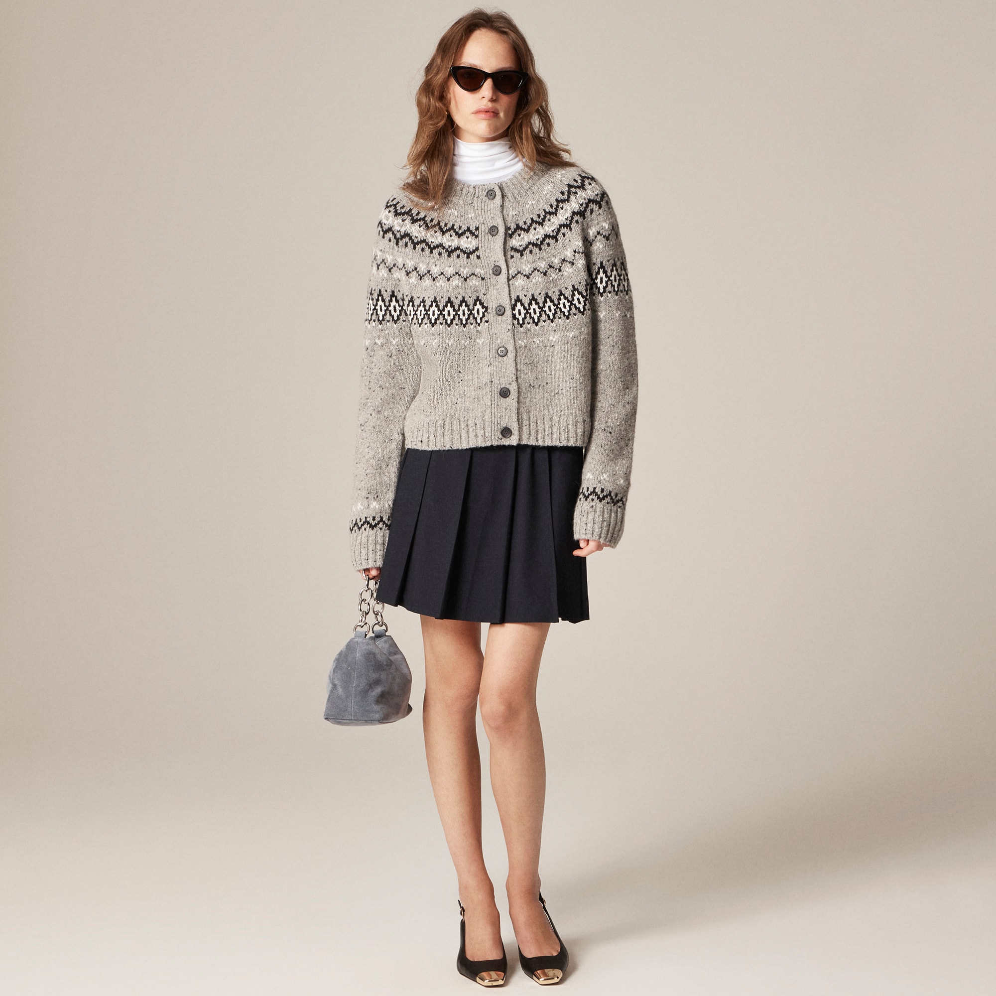 Fair Isle cardigan in wool blend - image 3