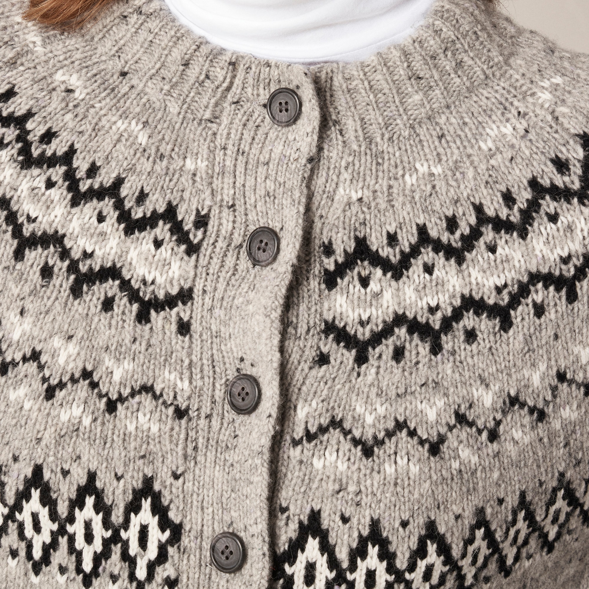 Fair Isle cardigan in wool blend - image 4