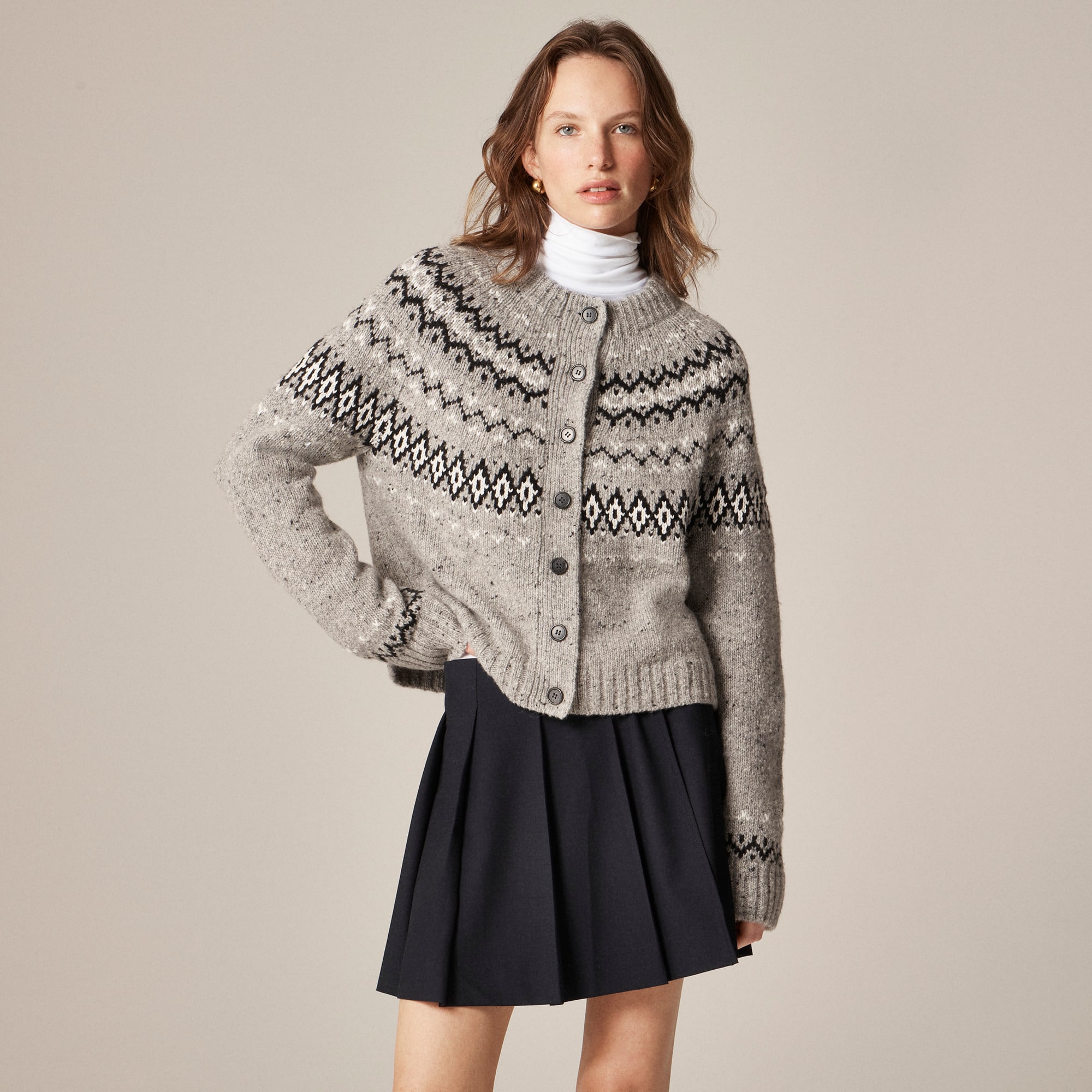 Fair Isle cardigan in wool blend - image 2