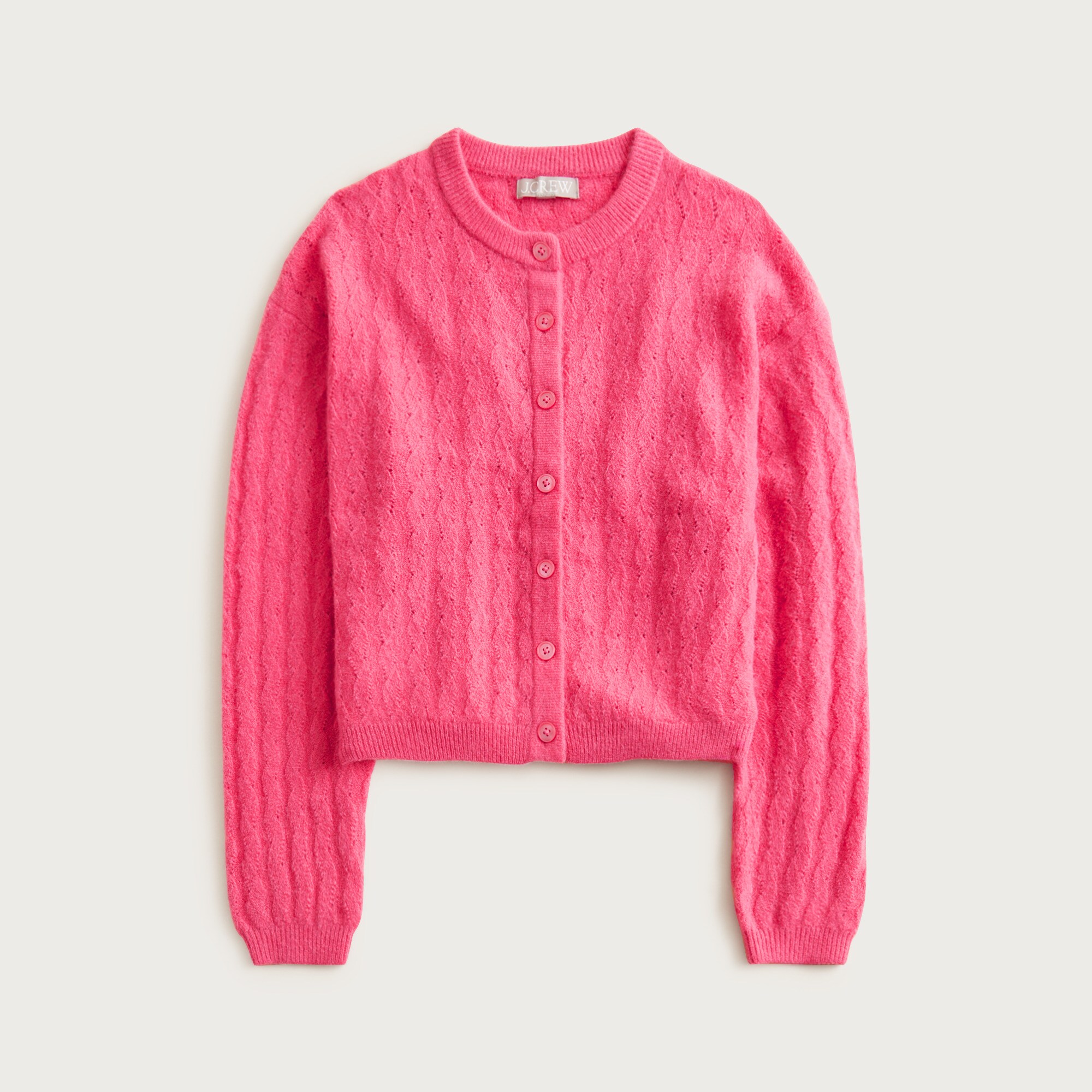  Supersoft pointelle bubble-hem cardigan