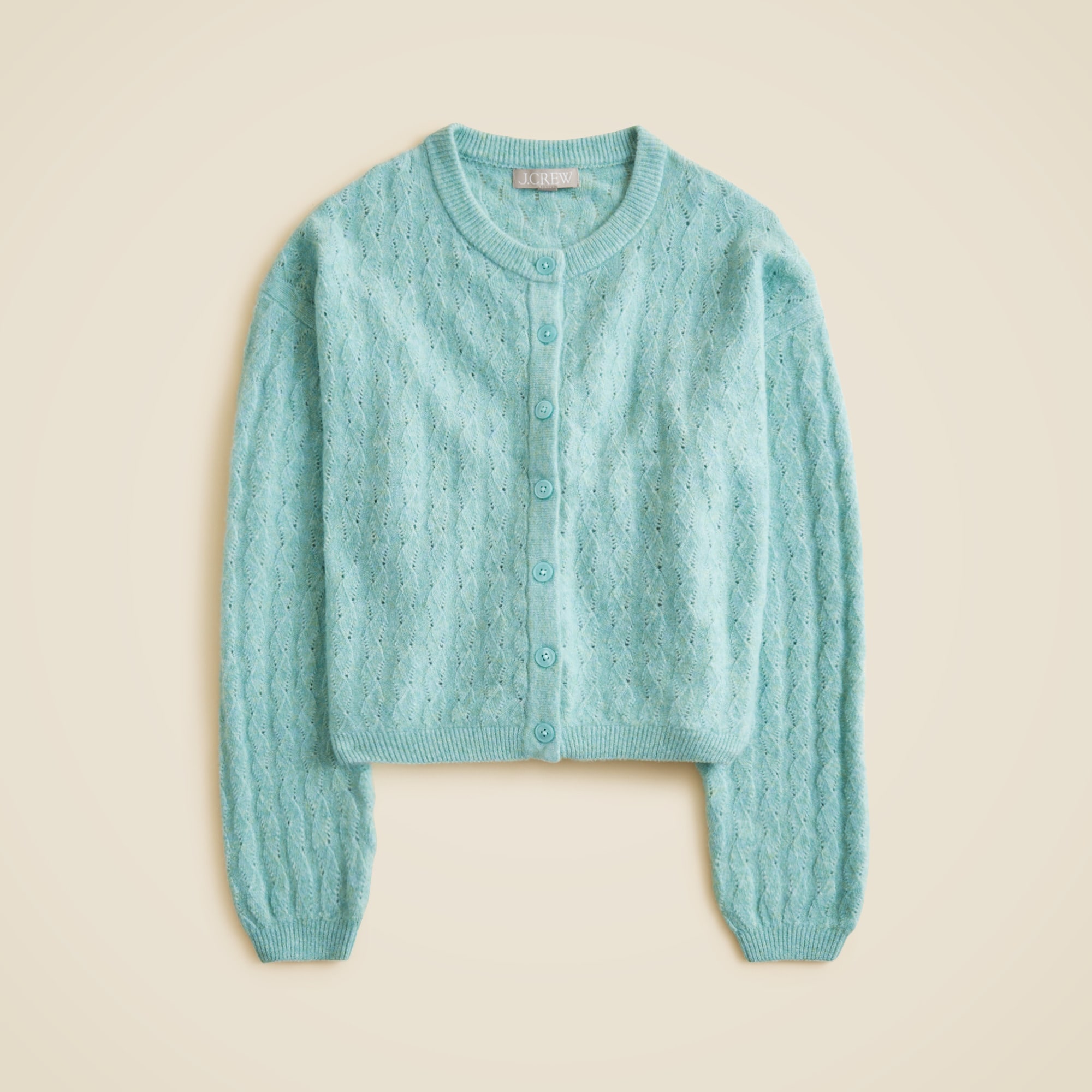 Supersoft pointelle bubble-hem cardigan