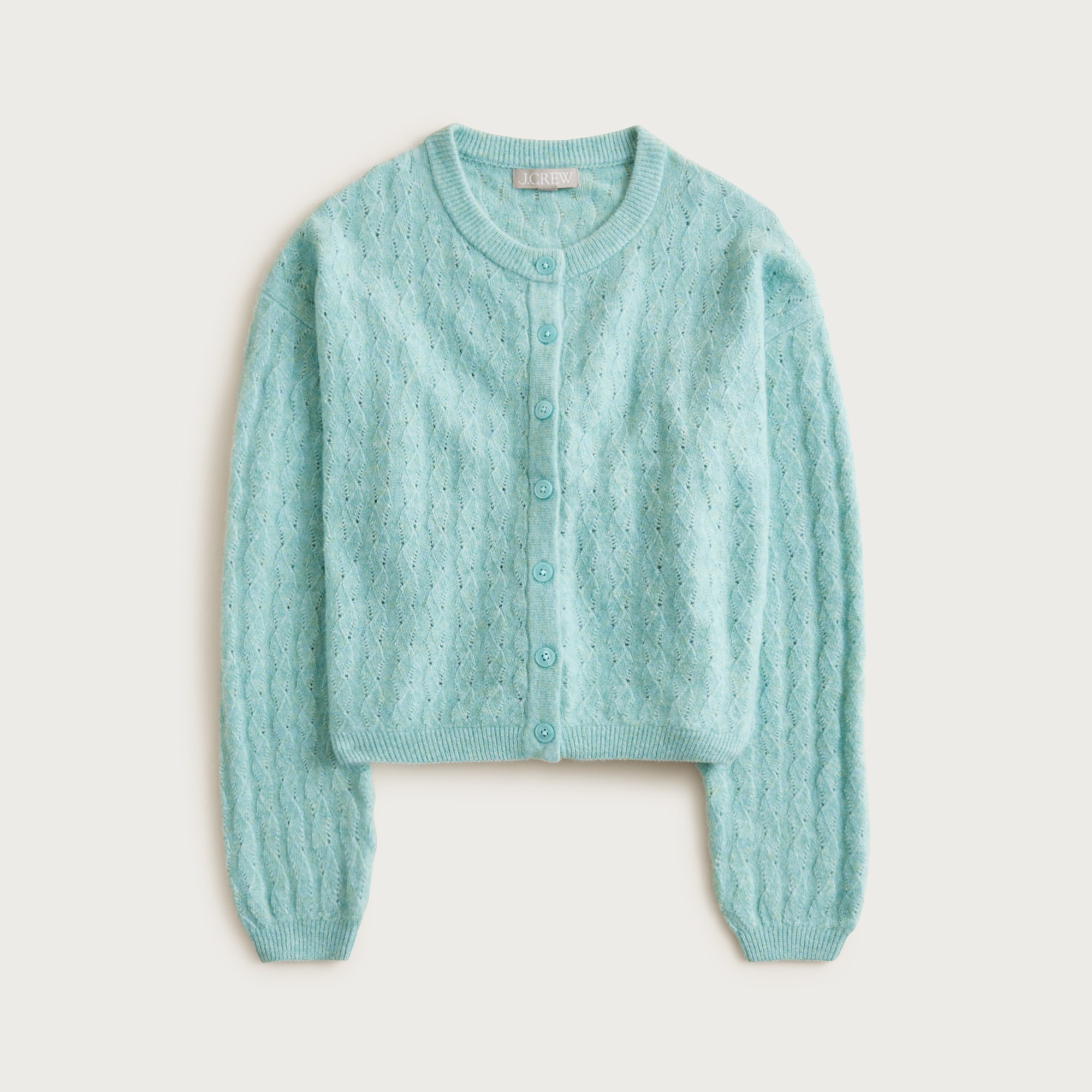 Supersoft pointelle bubble-hem cardigan