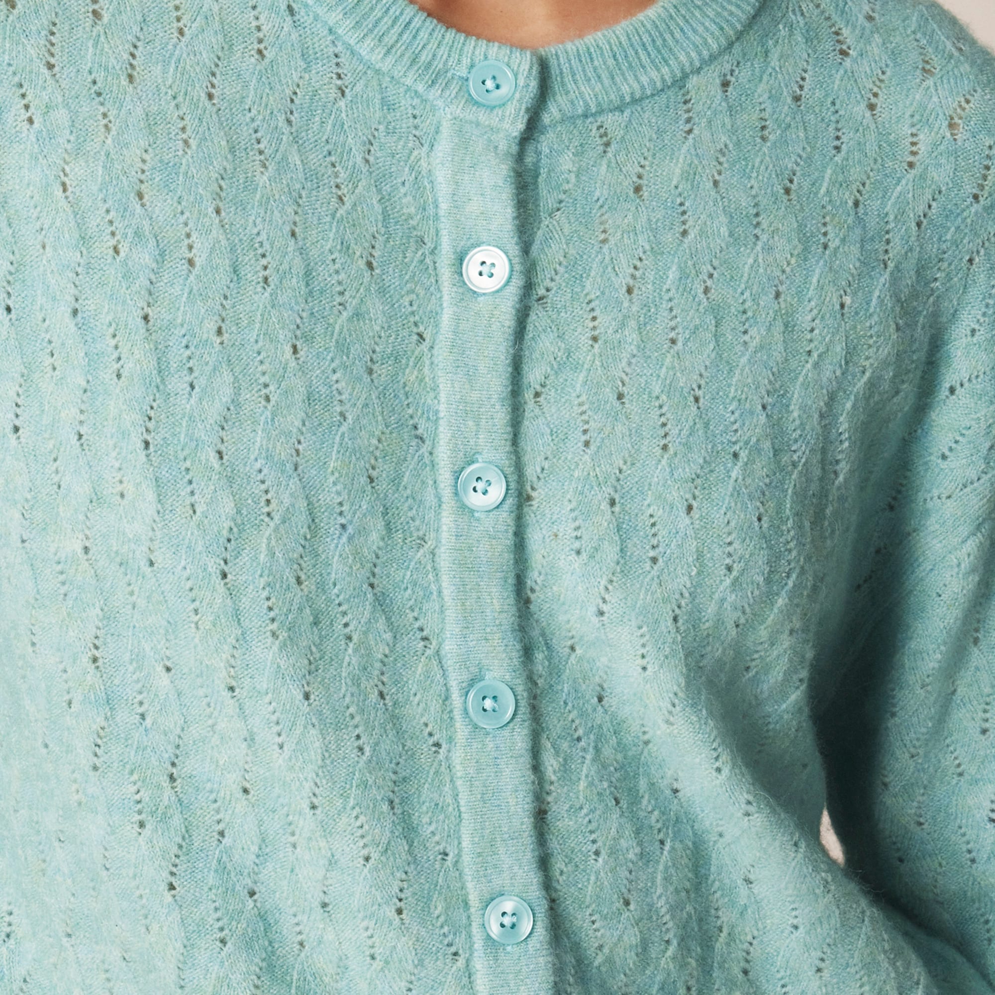 Supersoft pointelle bubble-hem cardigan