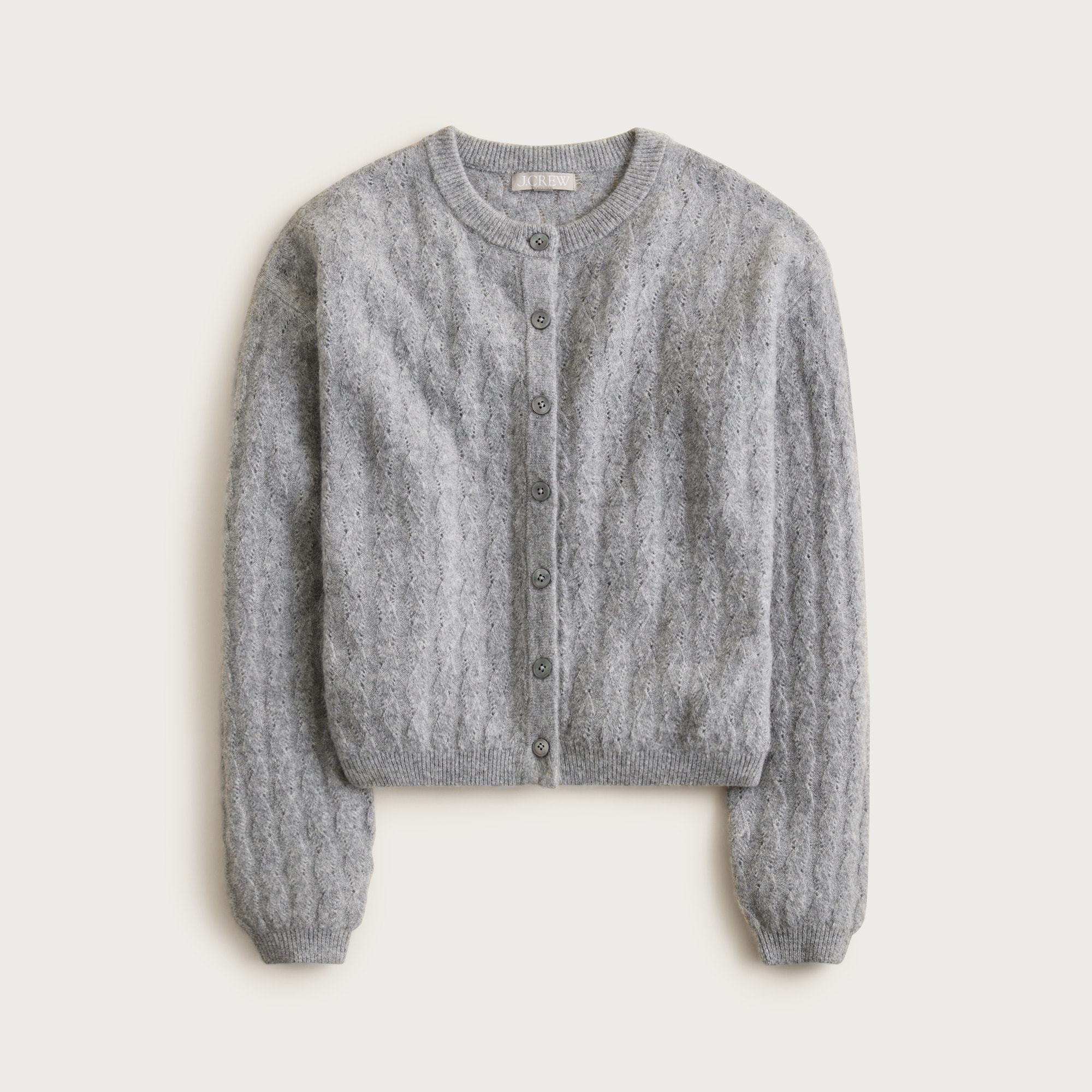 Supersoft pointelle bubble-hem cardigan