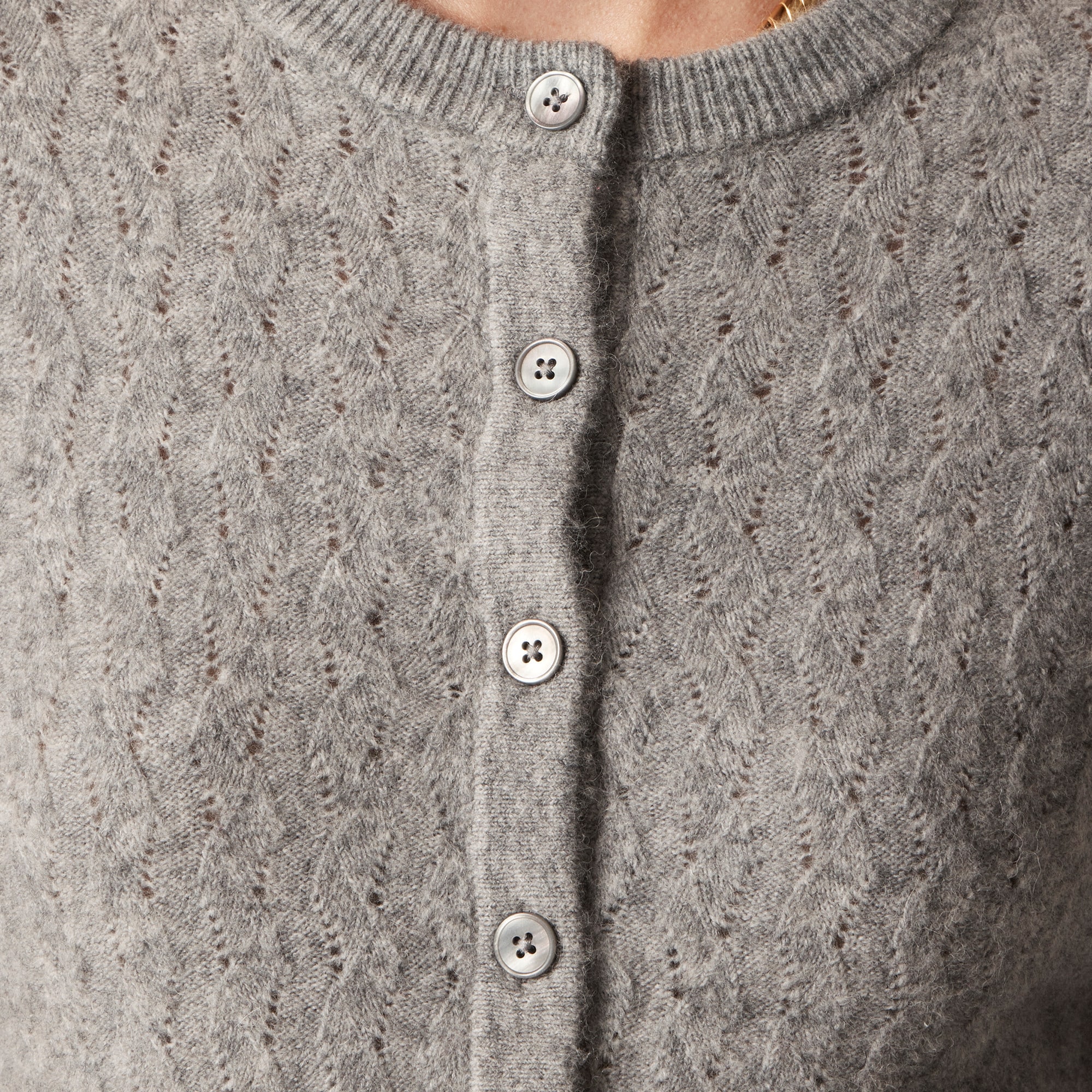 Supersoft pointelle bubble-hem cardigan