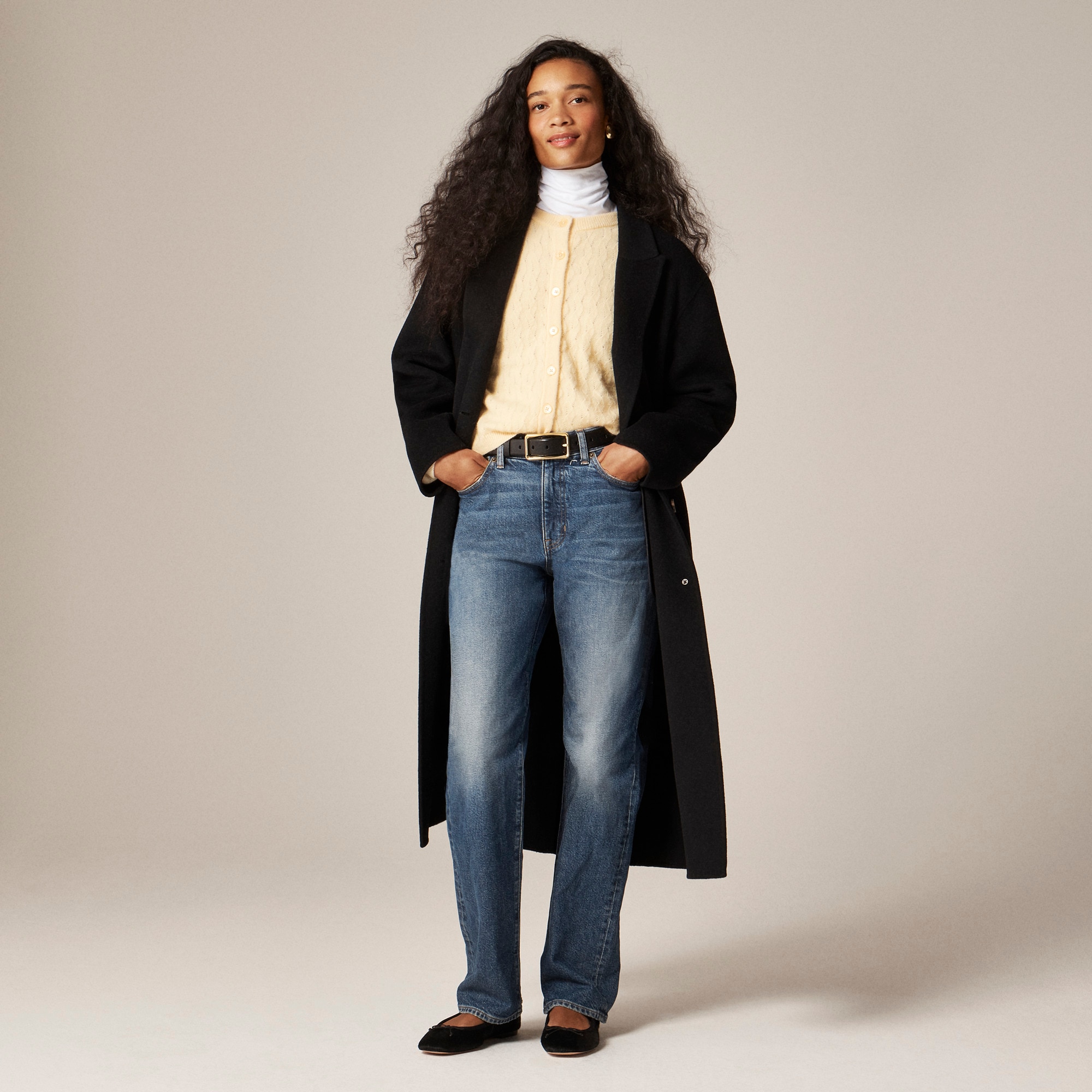 Supersoft pointelle bubble-hem cardigan