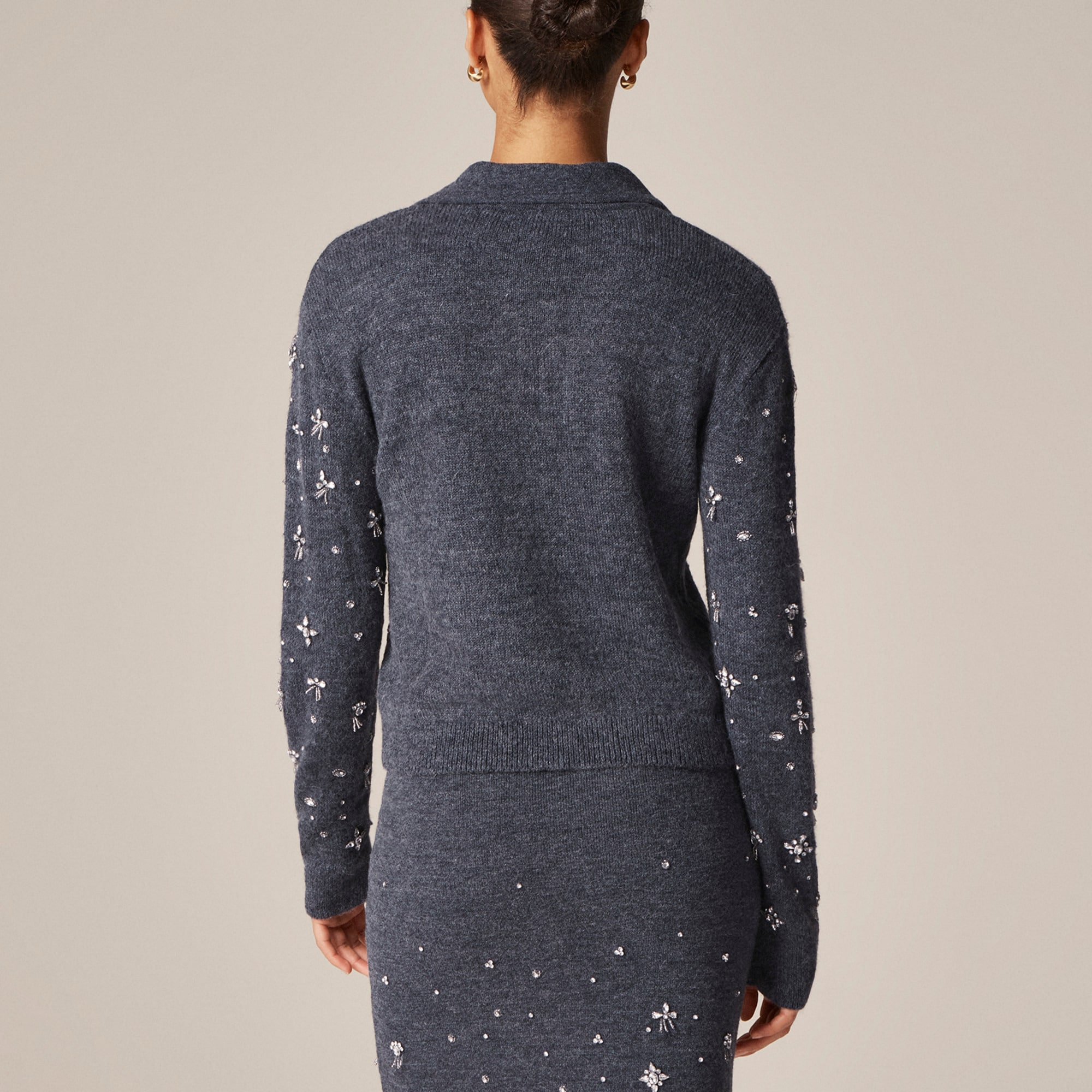 Embellished sweater-polo in wool blend - image 5