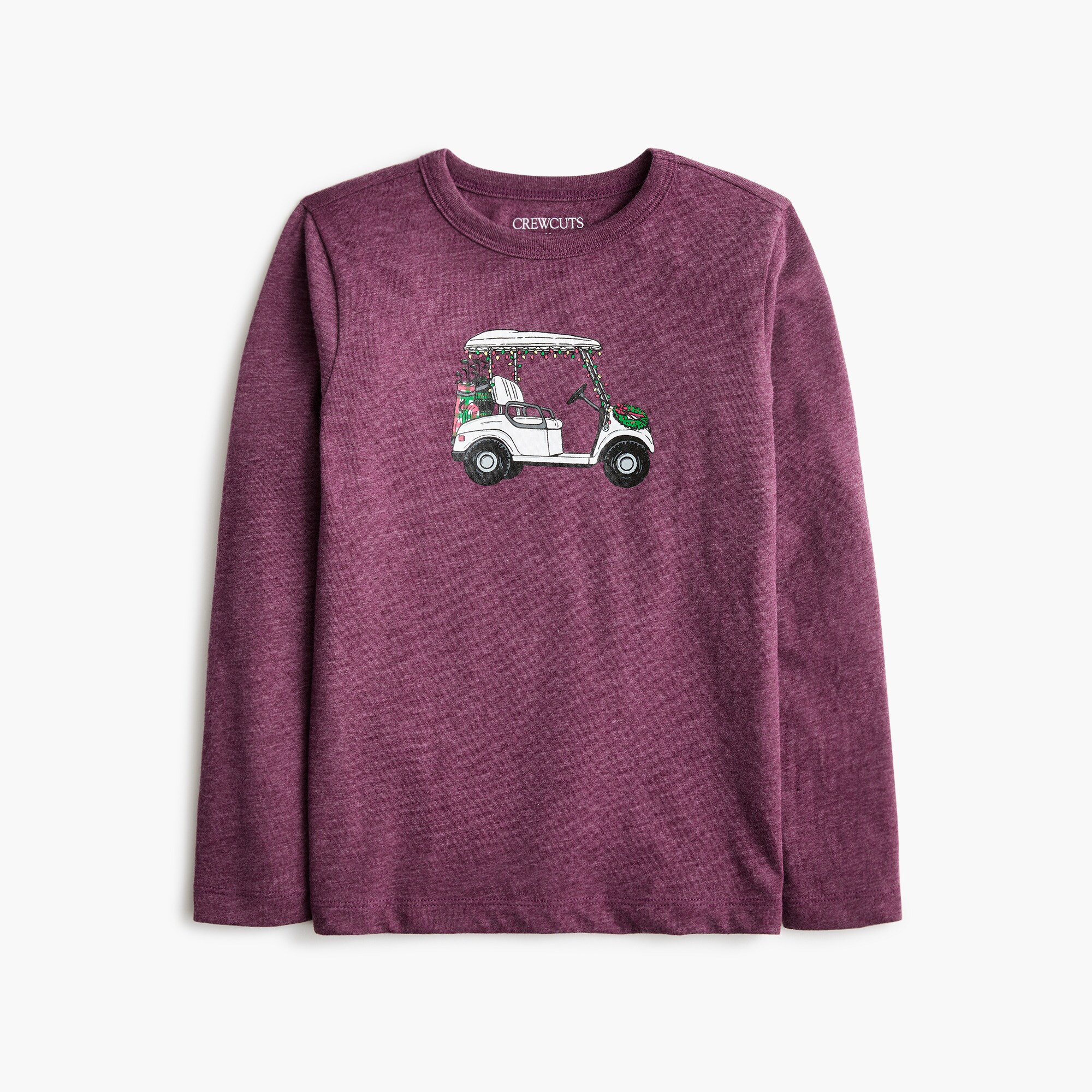 Boys' long-sleeve holiday golf cart graphic tee