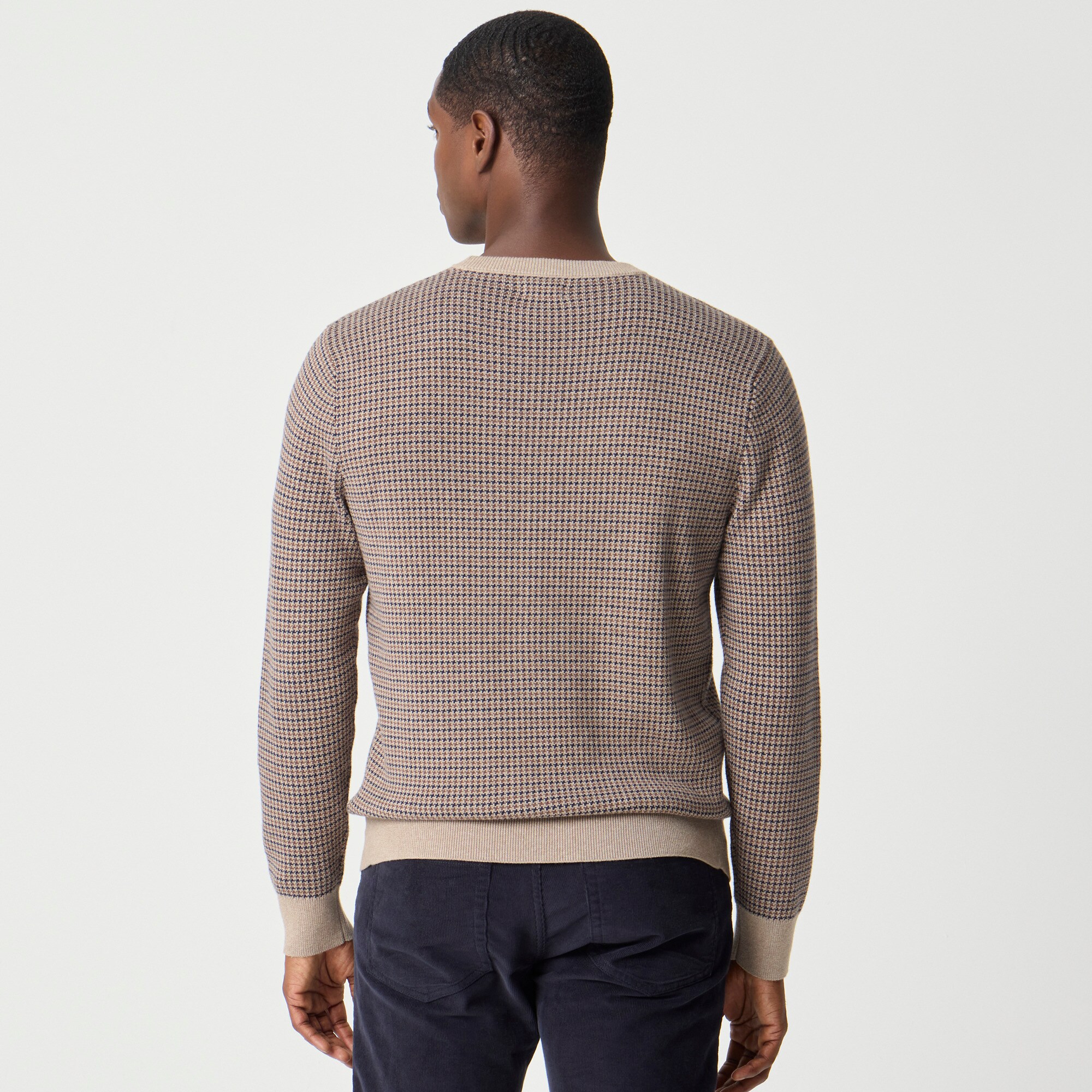 Houndstooth crewneck sweater
