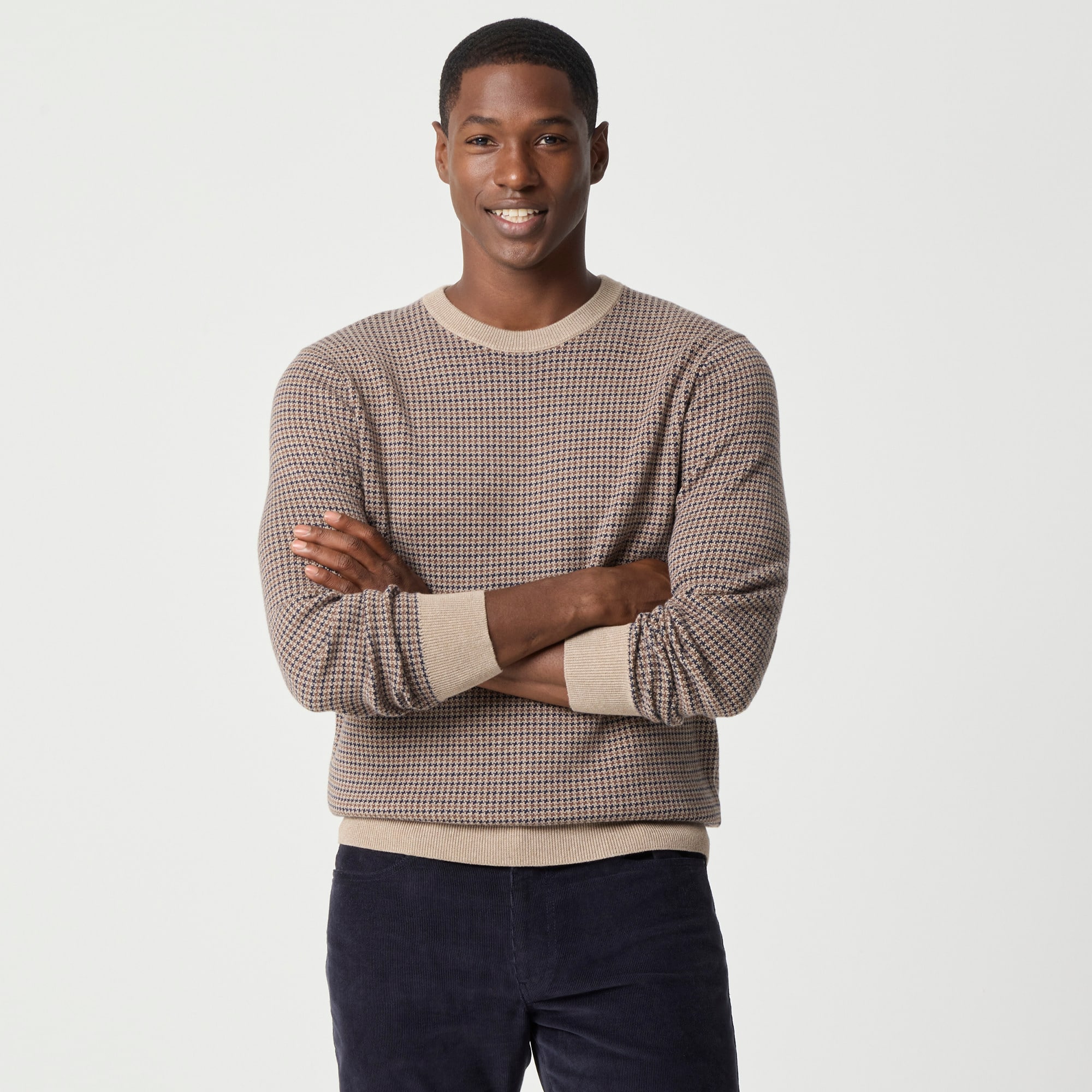 mens Houndstooth crewneck sweater