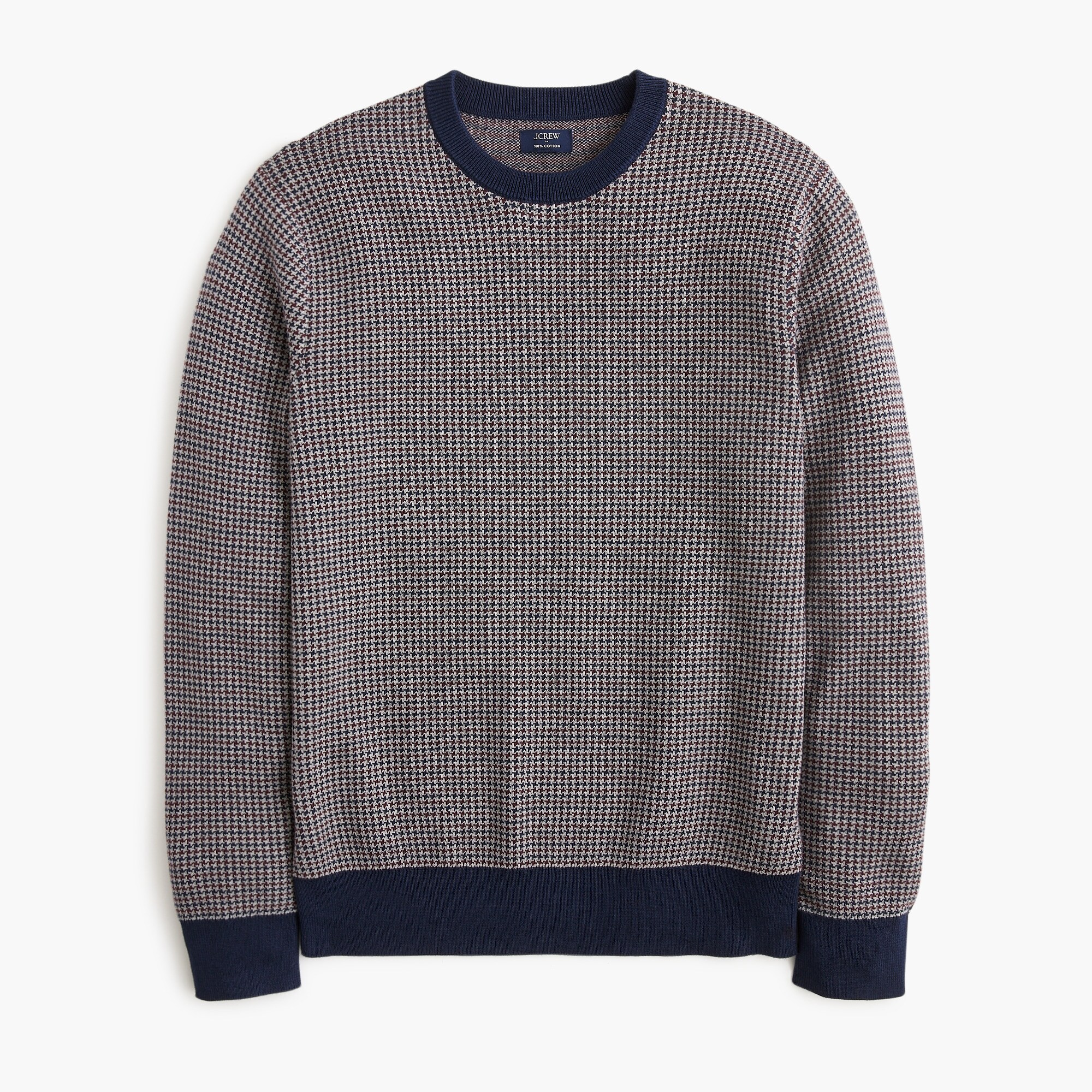 Houndstooth crewneck sweater