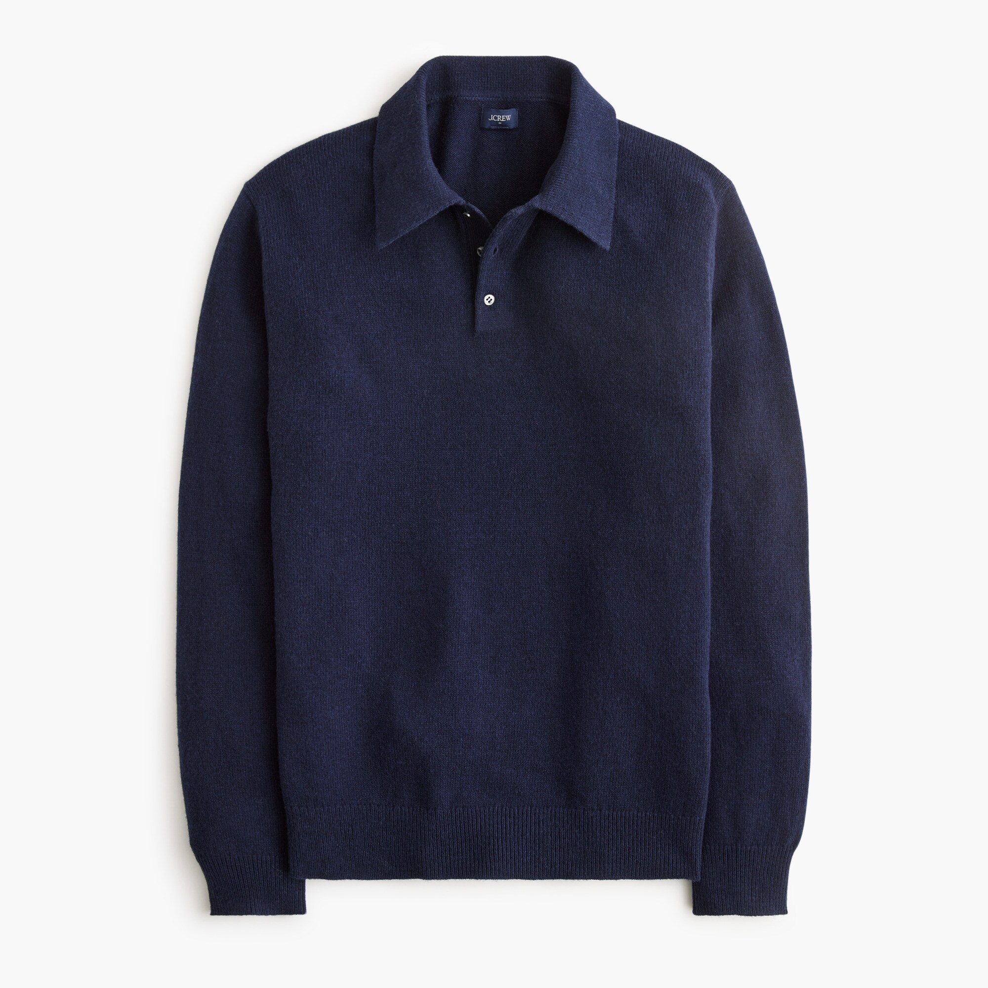  Long-sleeve sweater-polo in supersoft lambswool blend