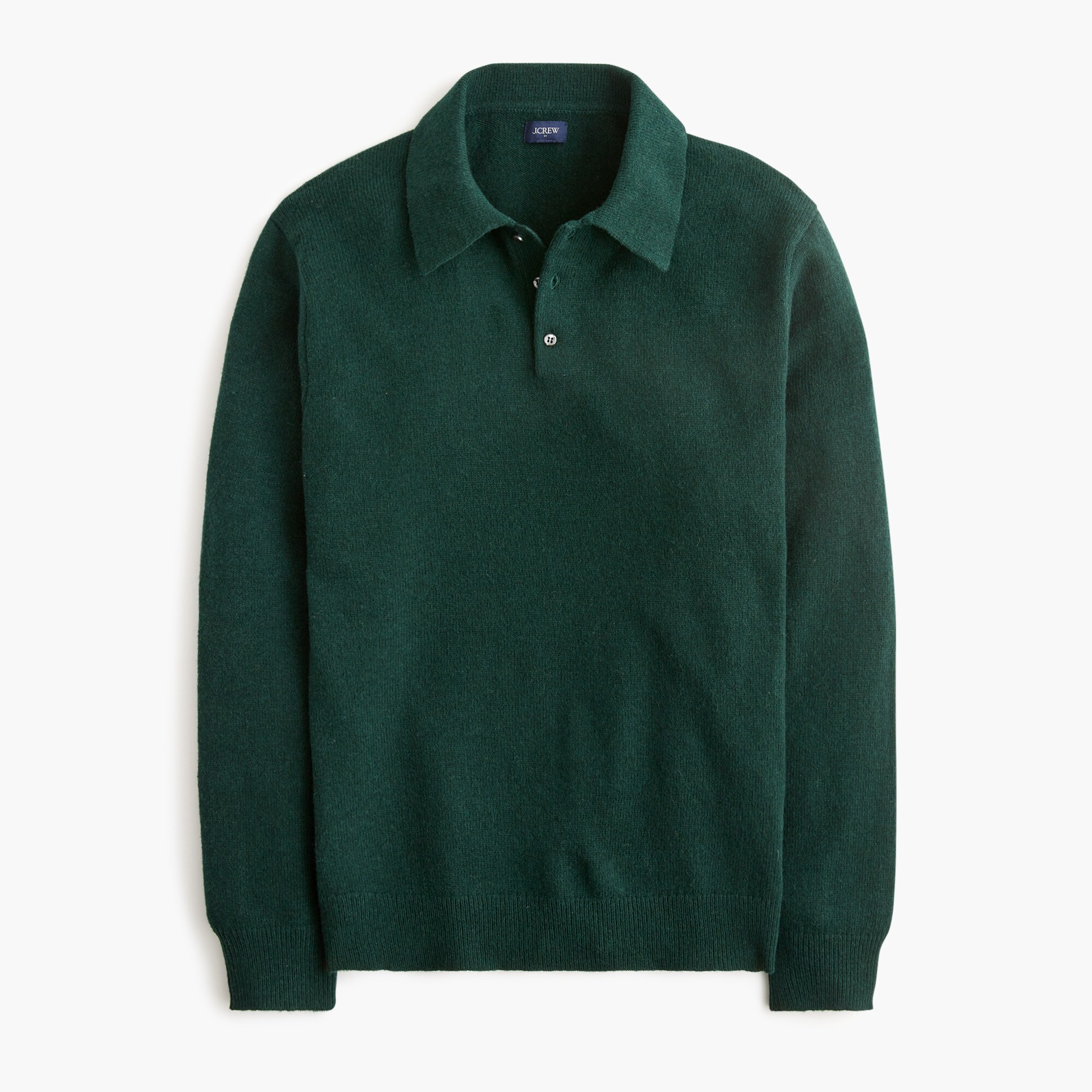 mens Long-sleeve sweater-polo in supersoft lambswool blend