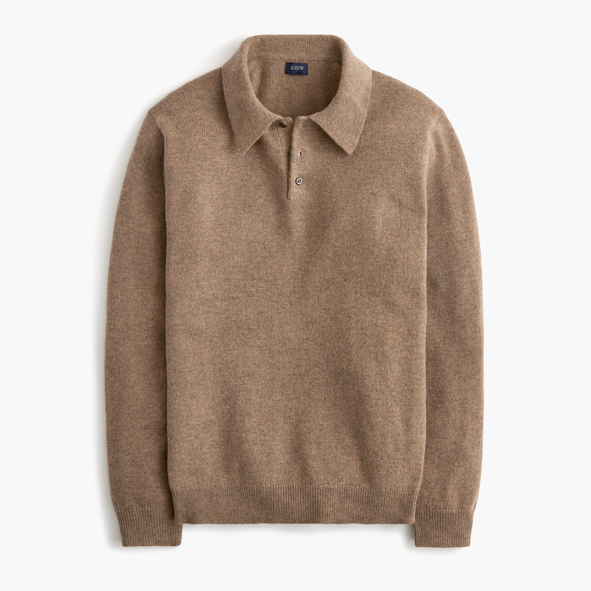 Long-sleeve sweater-polo in supersoft lambswool blend