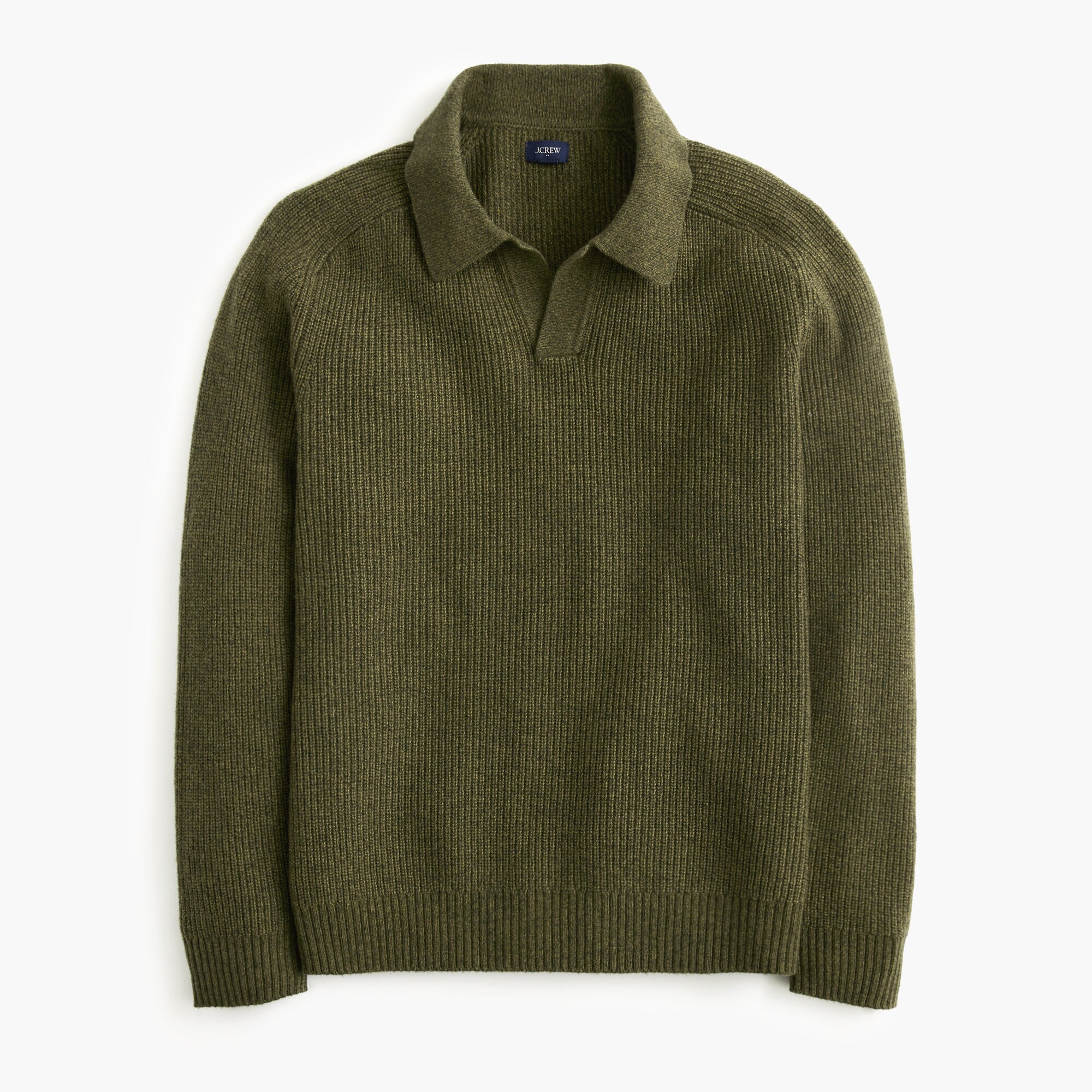 Supersoft lambswool-blend johnny-collar sweater-polo
