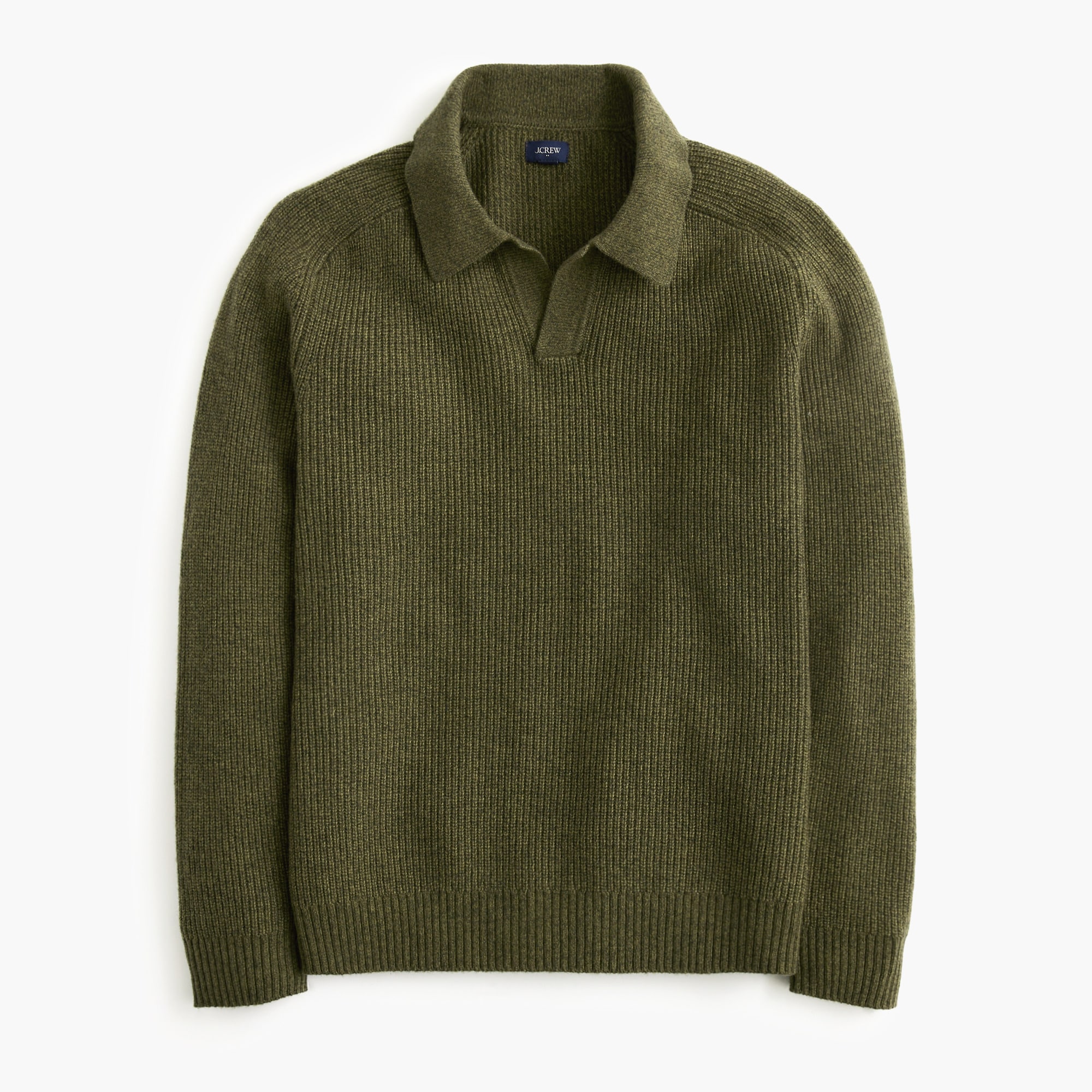 mens Supersoft lambswool-blend johnny-collar sweater-polo