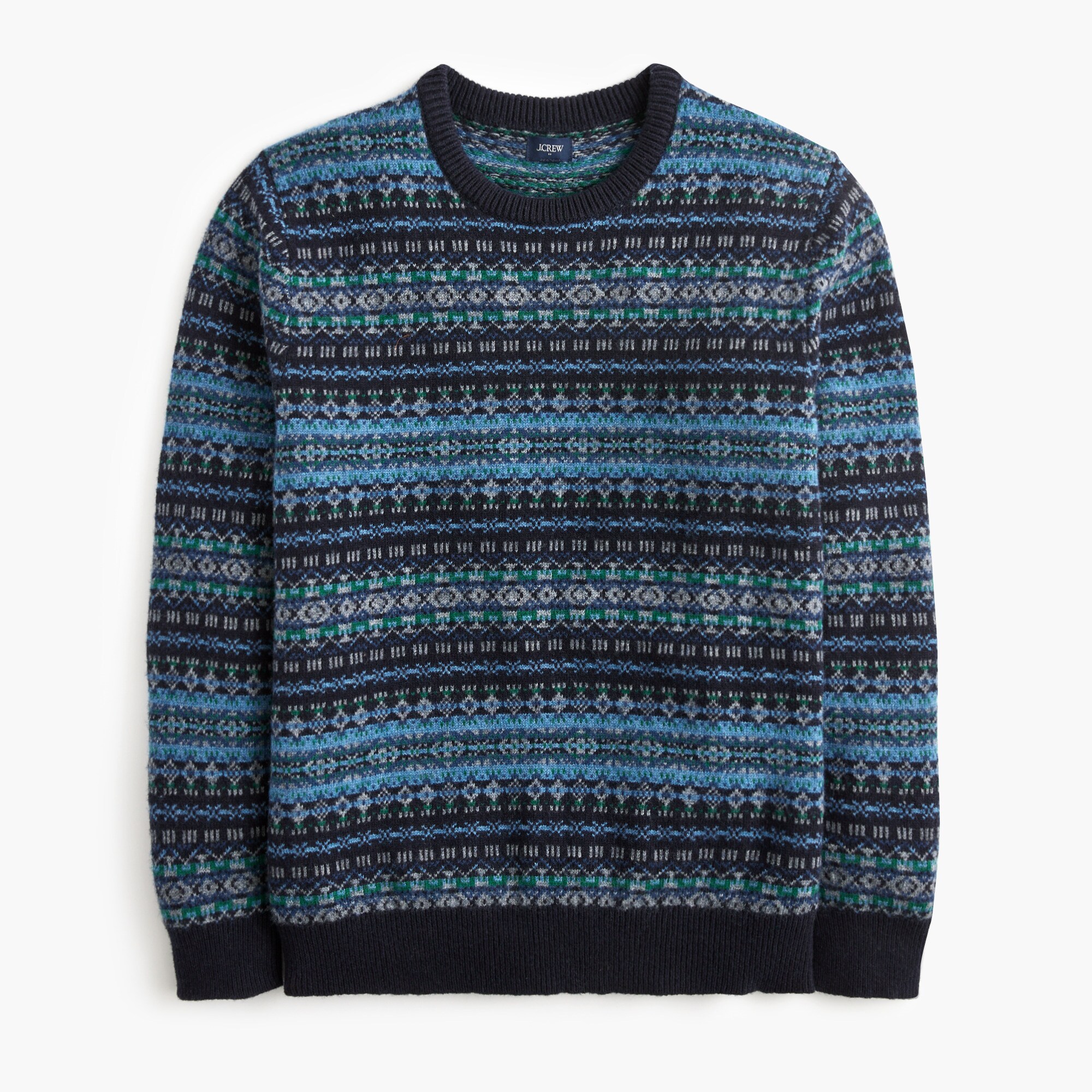 fair isle sweater in supersoft lambswool blend for men
