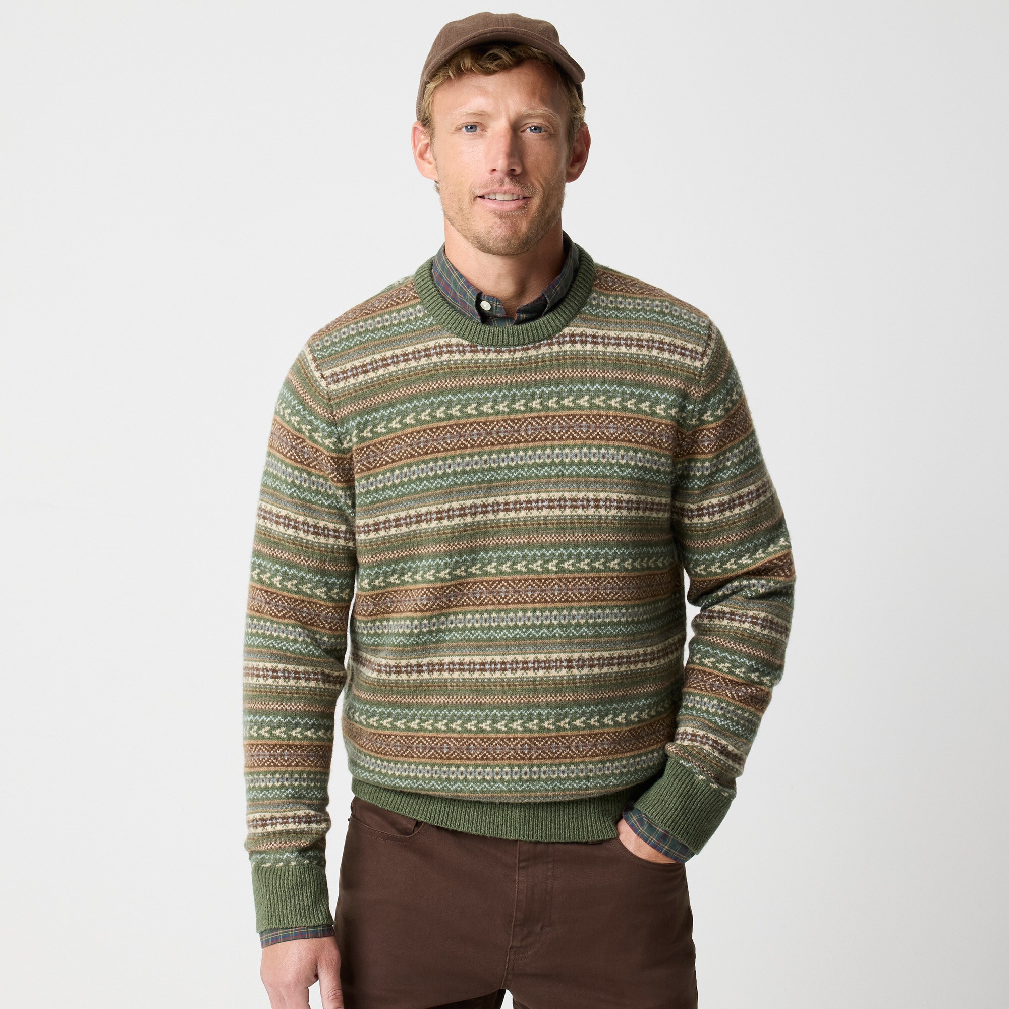 mens Supersoft lambswool-blend Fair Isle sweater