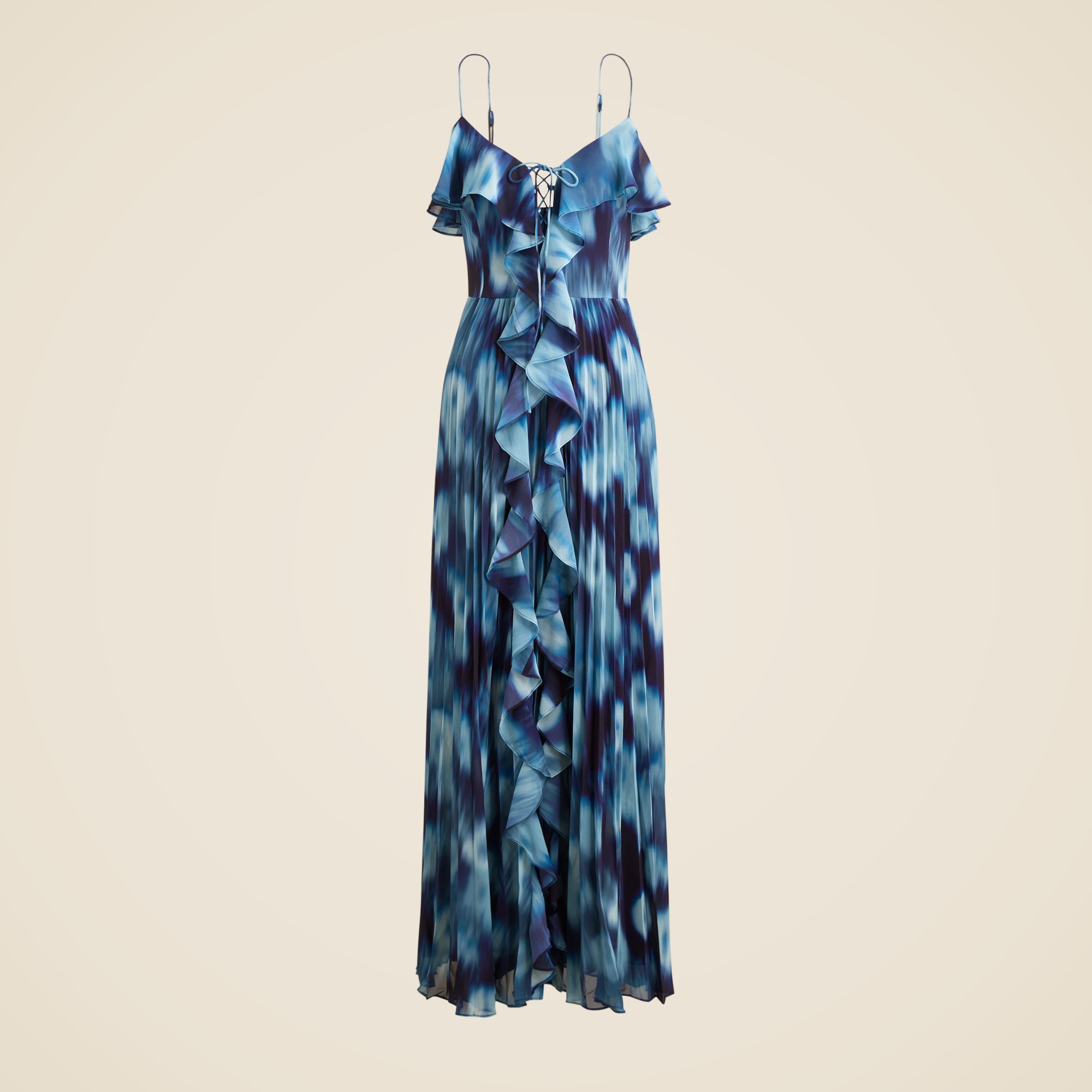 Collection chiffon ruffle dress in blurry floral print