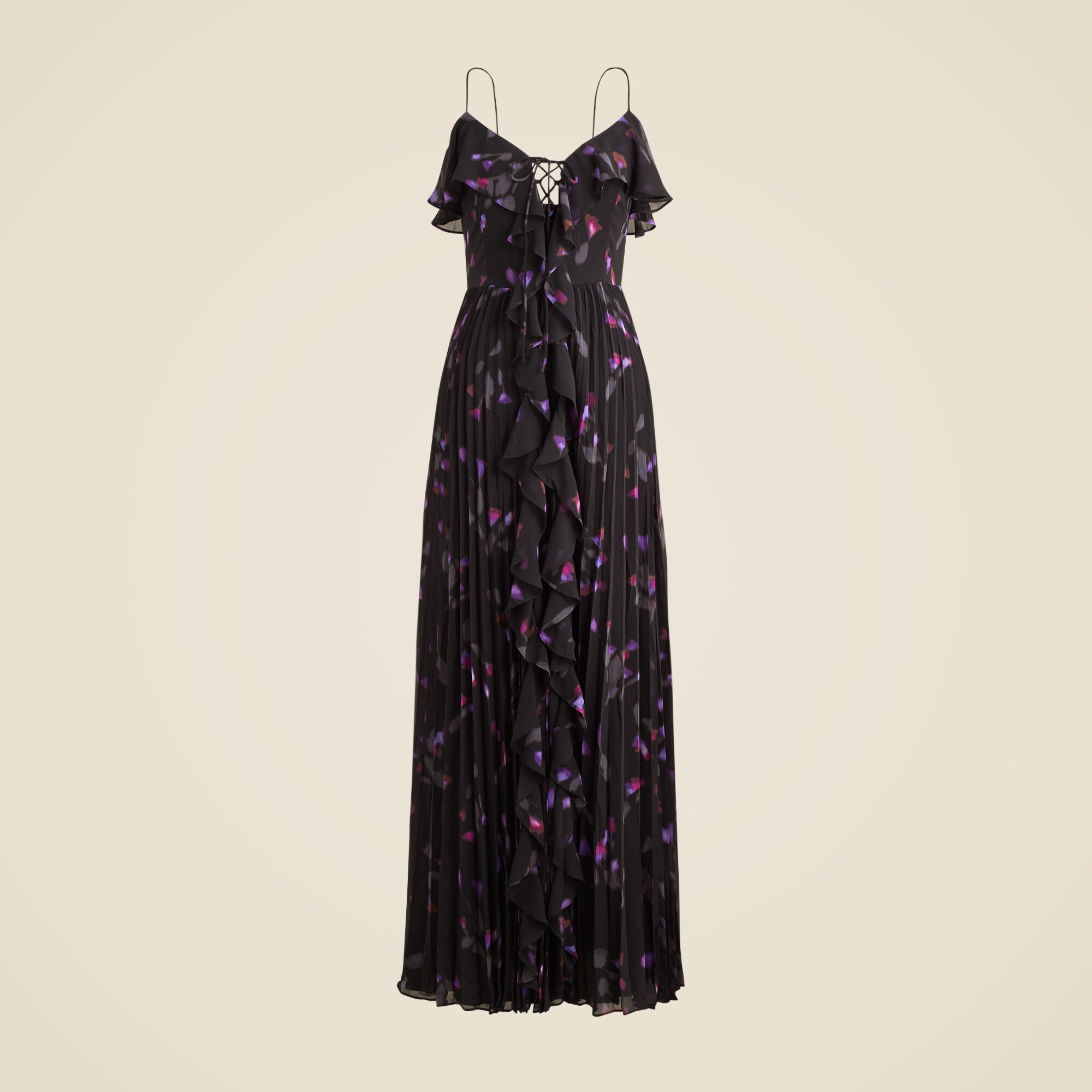 Collection chiffon ruffle dress in space floral print