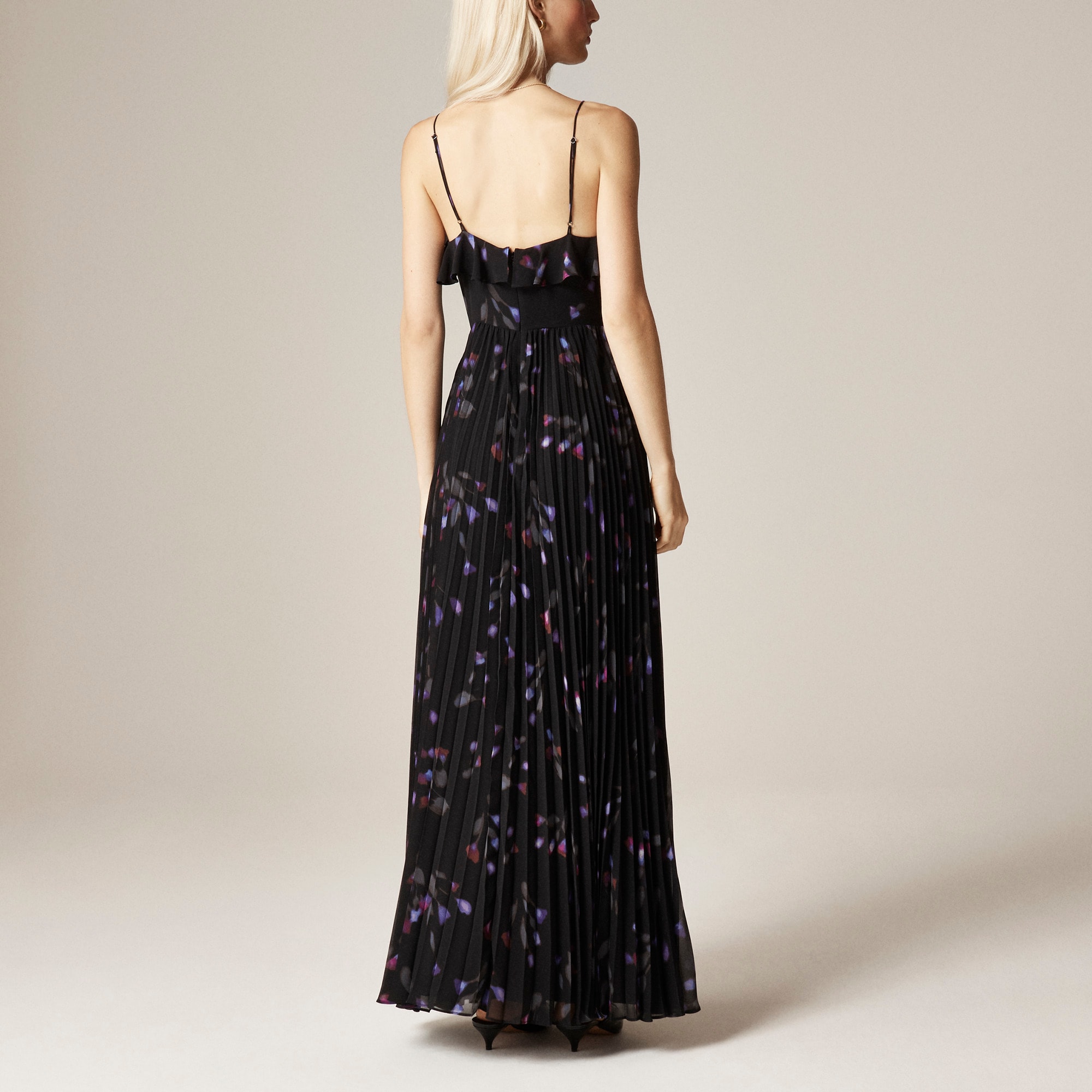 Collection chiffon ruffle dress in space floral print