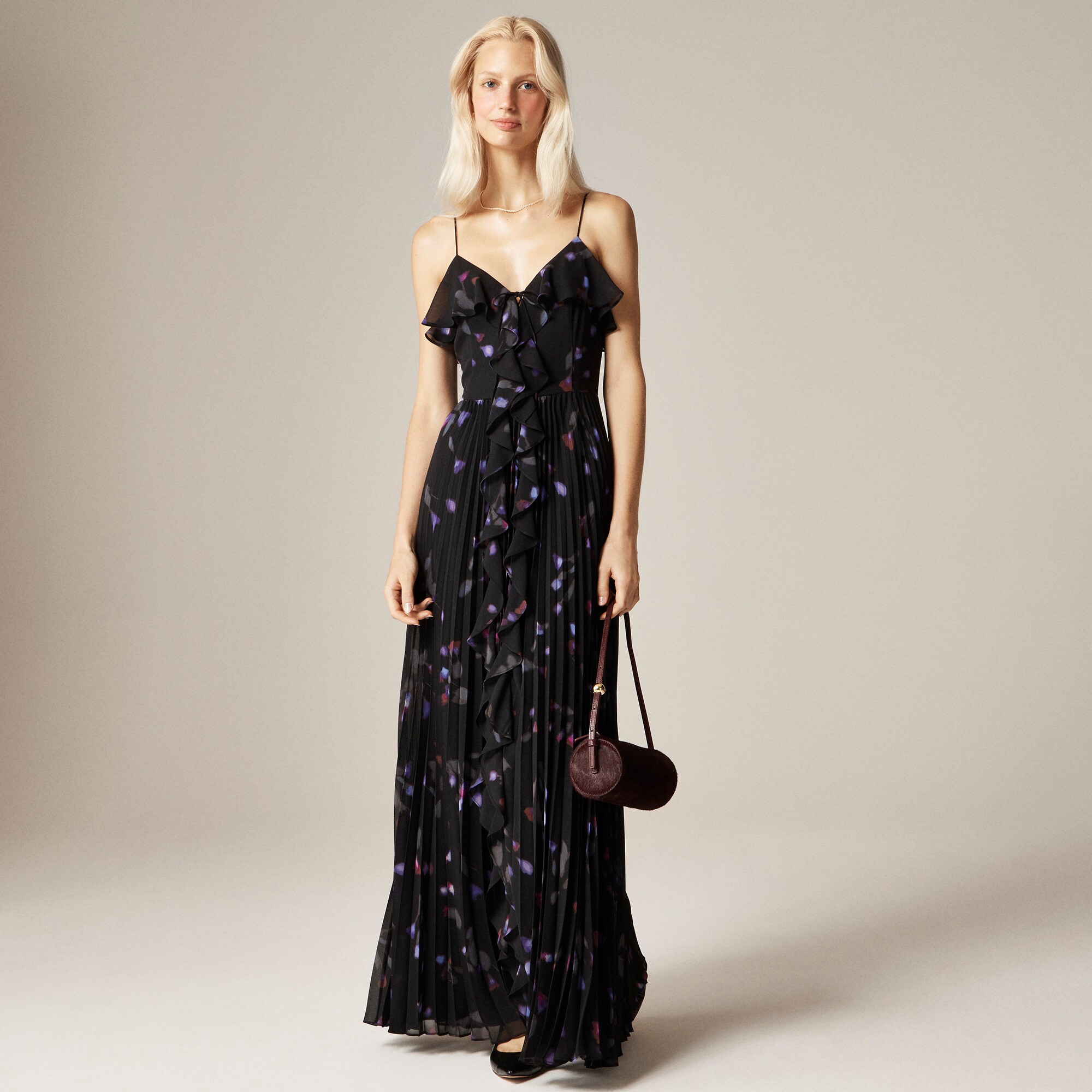 Collection Chiffon Ruffle Dress In Space Floral Print For Women | J.Crew
